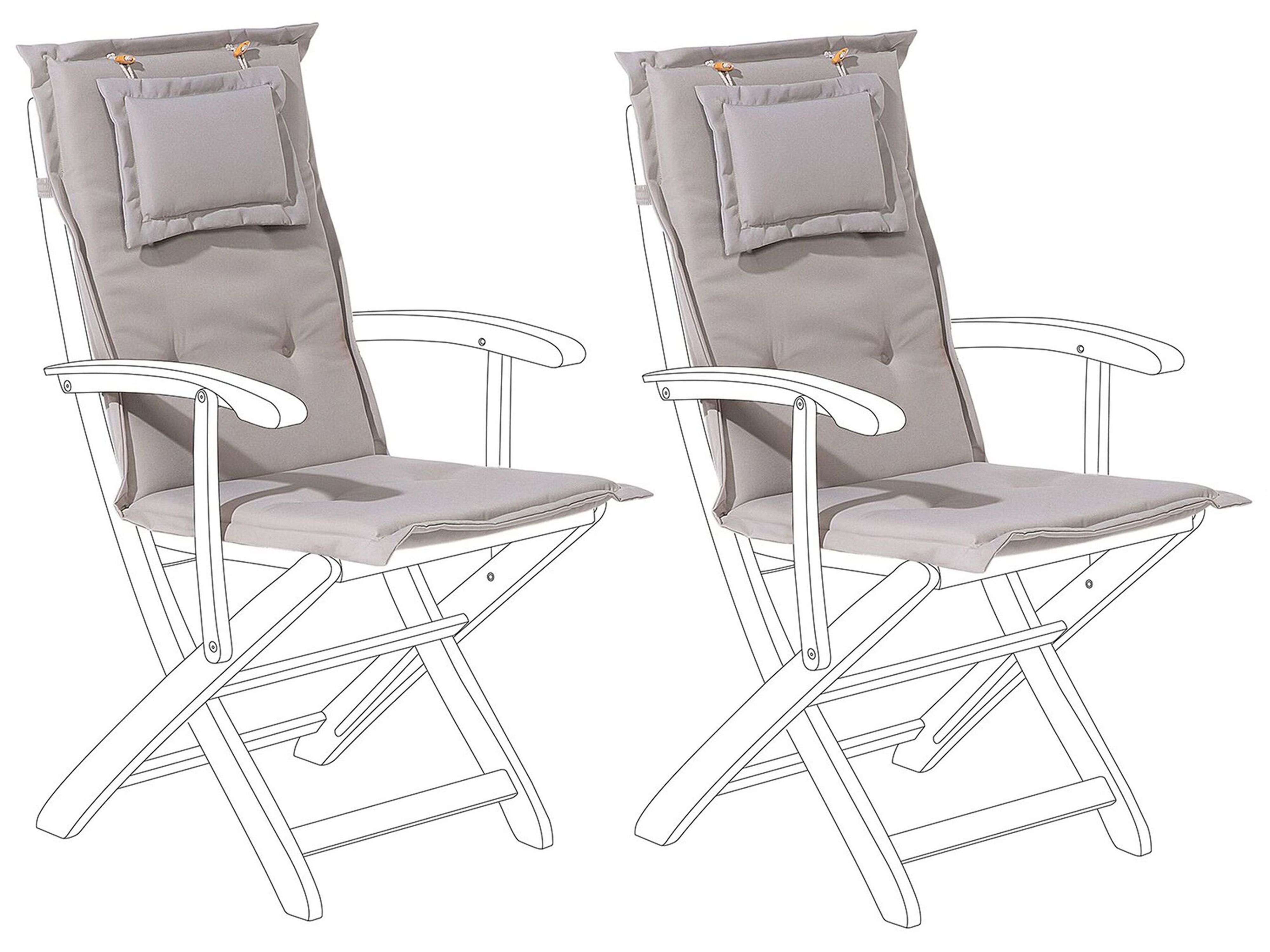 Set of 2 Back/Seat Cushions MAUI 40 x 54 cm Taupe