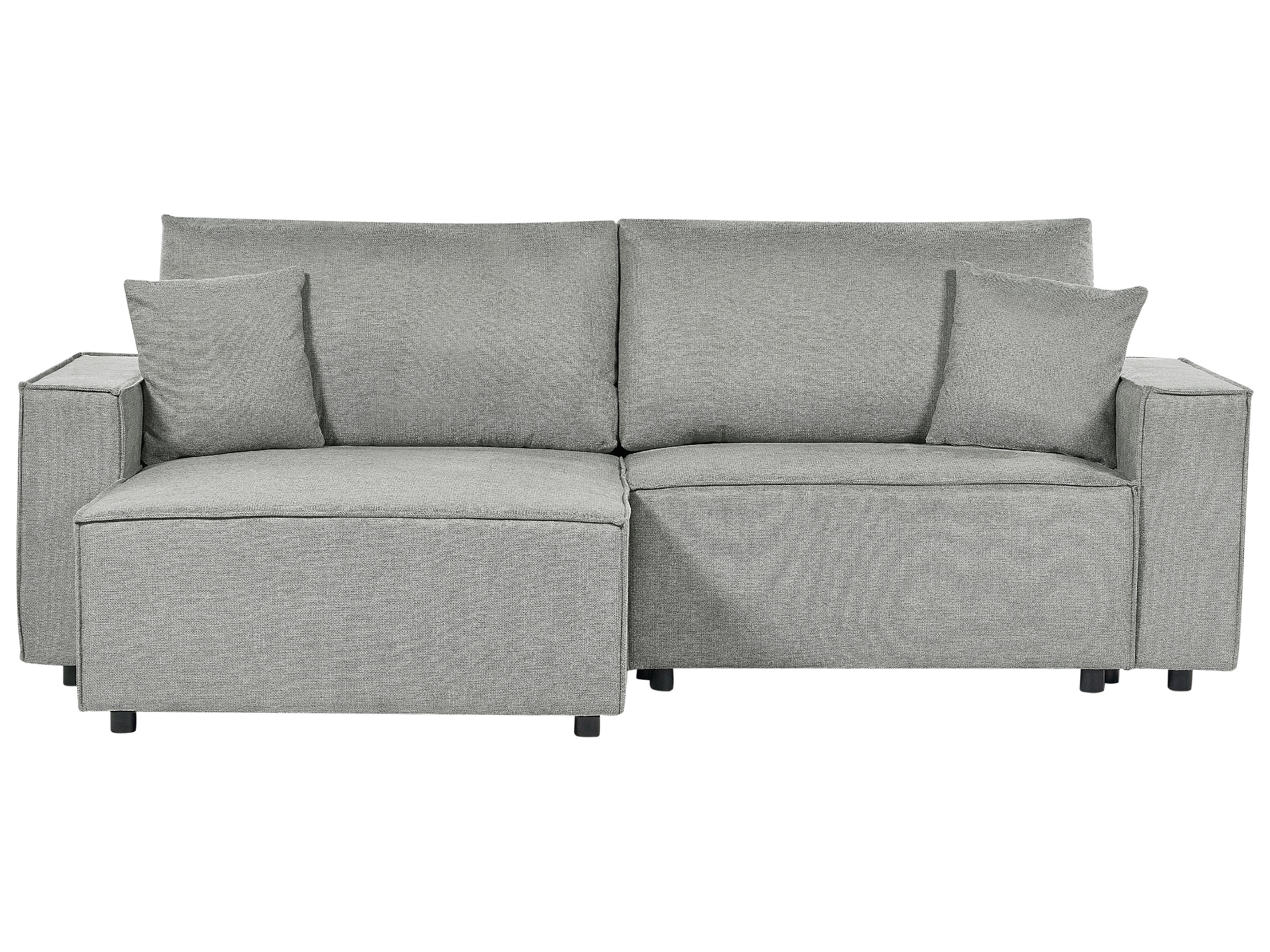 Corner Sofa Bed 3 Seater KARILA Fabric Grey with Storage Right Hand
