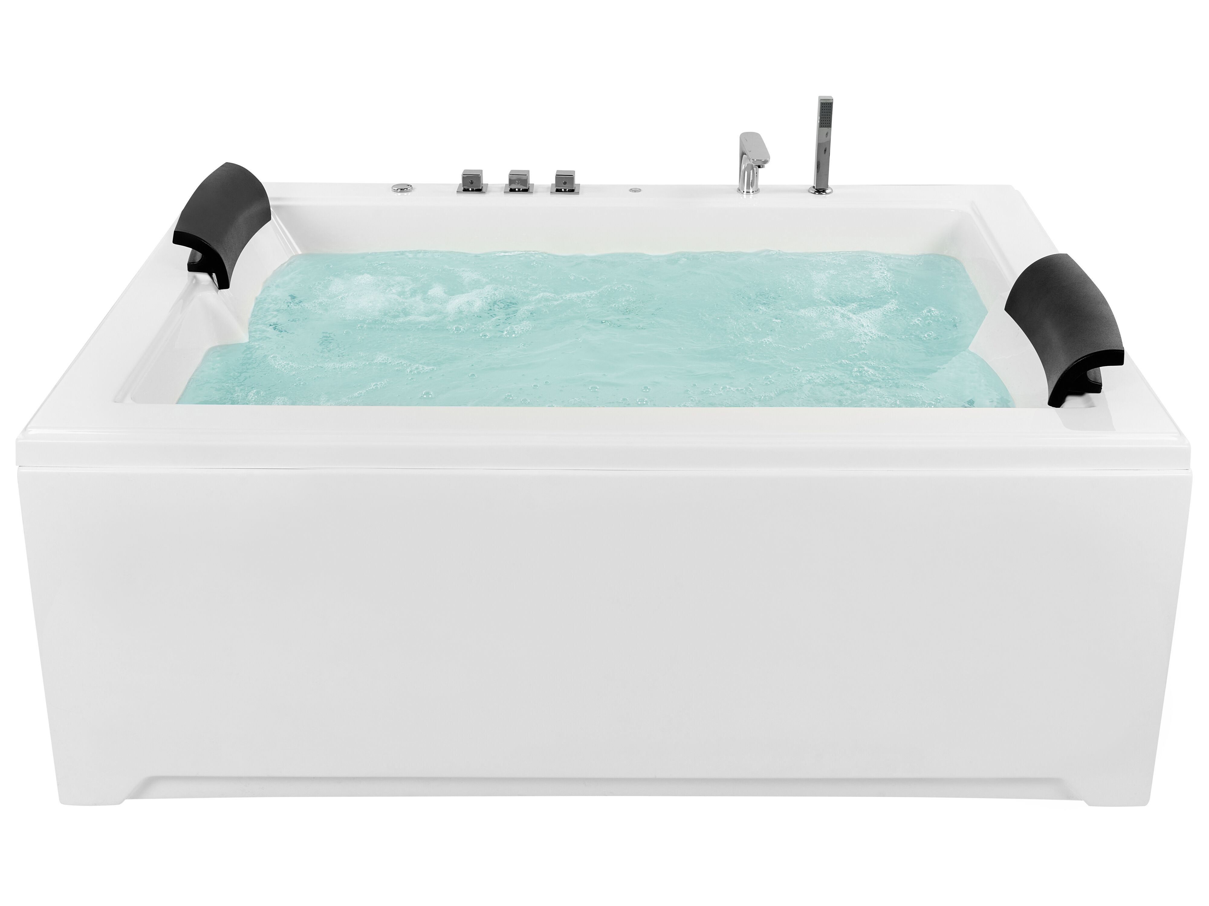 Corner Hot Tub with LED SALAMANCA 1830 x 1420 mm White