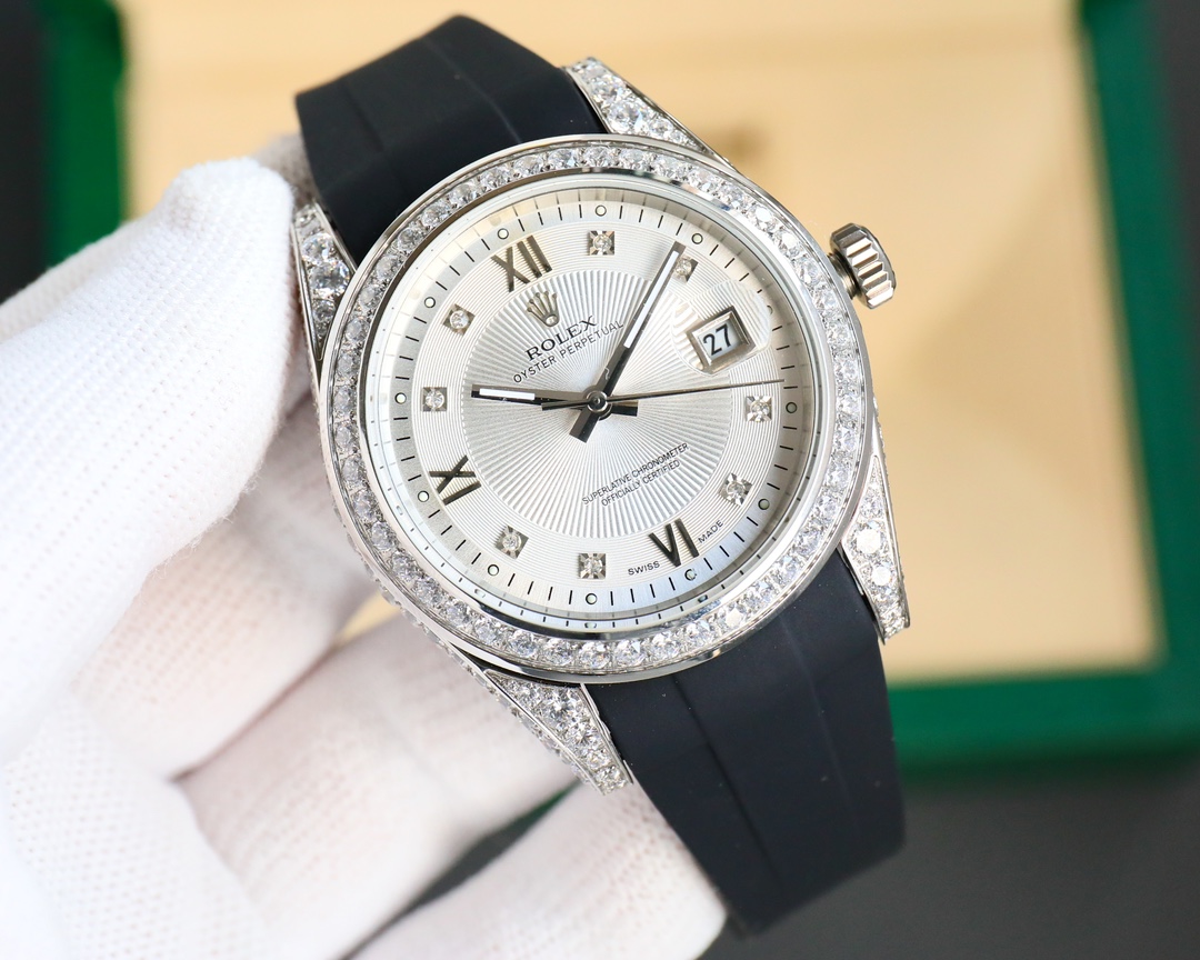 Rolex Logbook Full Luxury-Roman Diamond Dial-18k Nano-Technology 41MM-White(1:1 replica) - Top club