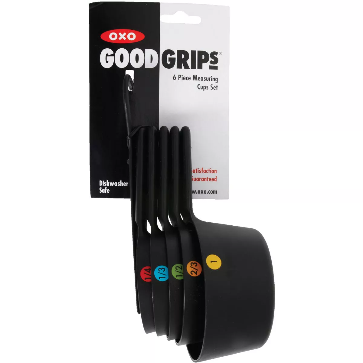 OXO Good Grips Black Plastic Measuring Cup Set (6-Piece)