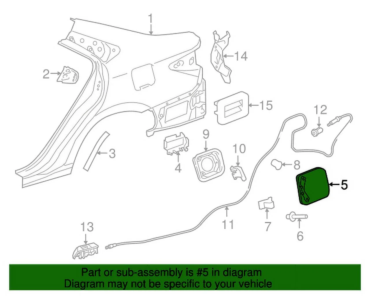 Genuine OE Toyota Fuel Door 77350-06130