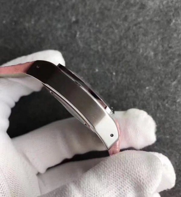 Replica Cartier Santos 100 33mm SS White Dial Pink Leather Strap SEIKO NH05A - Top club
