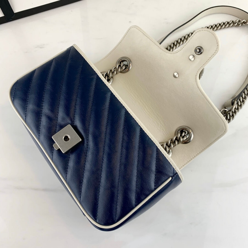 Replica Gucci Gg Marmont Matelasse Mini Bag 446744 Blue1:1High-quality replica