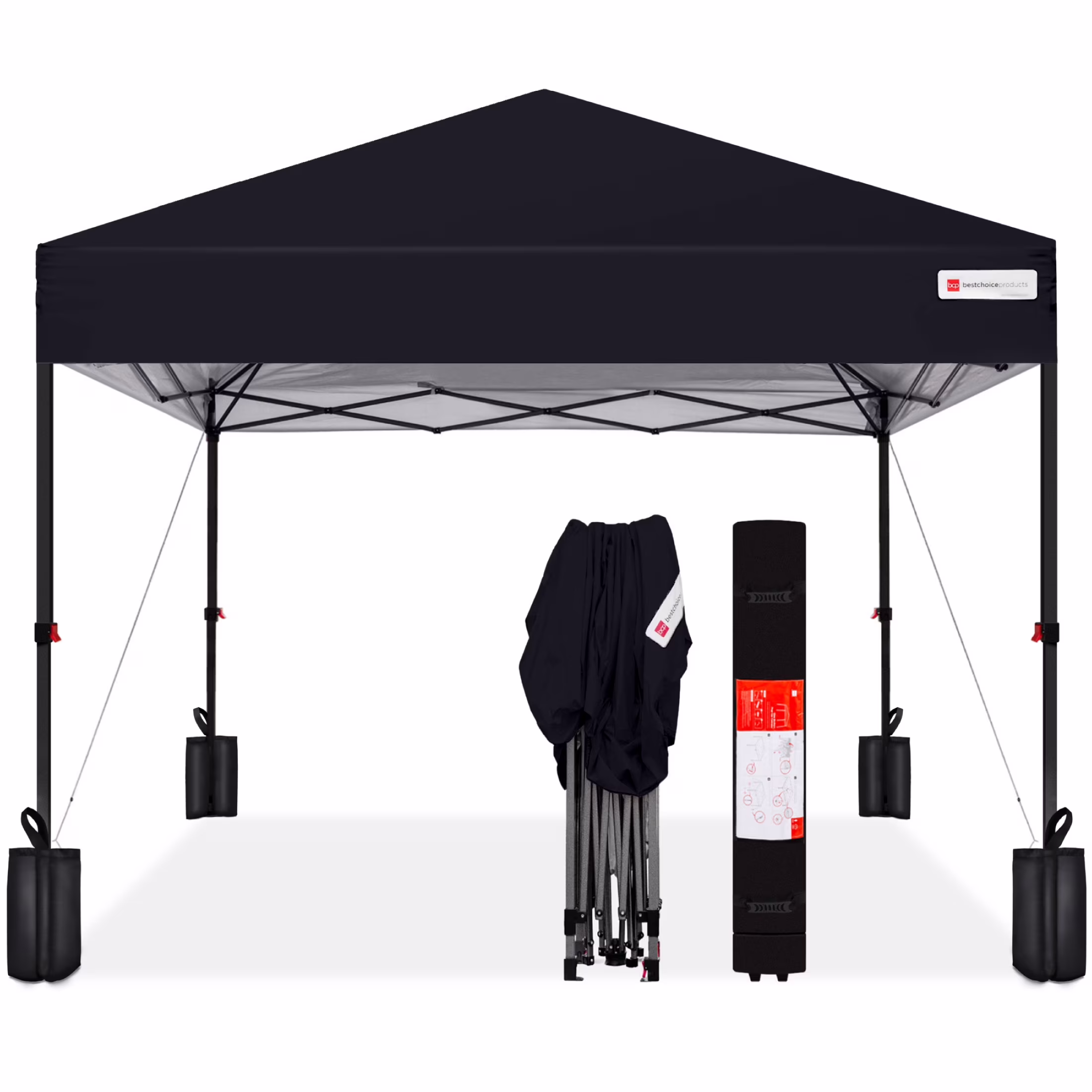 Best Choice Products 10x10ft Easy Setup Pop Up Canopy w/ 1-Button Setup, Wheeled Case, 4 Weight Bags - White - Image 53