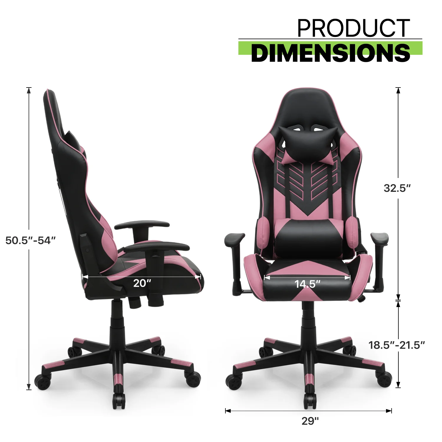 Magshion Ergonomic Gaming Chair, Comfortable Gaming Chair, Computer Chair Leather Desk Chair Adjustable Swivel Gaming Office Chair, Blue - Image 38