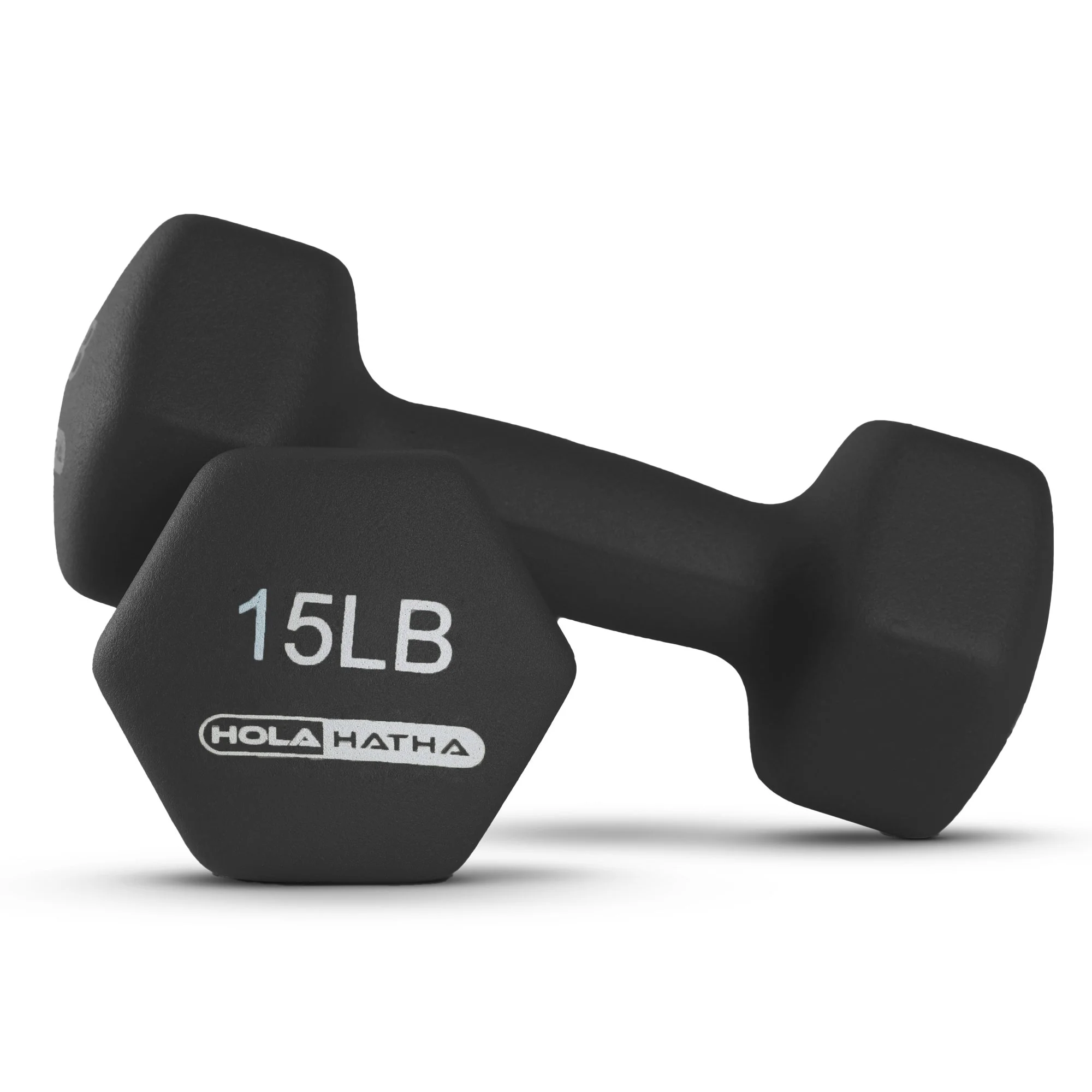 HolaHatha Neoprene Dumbbell Weight Set with Rack (Black), 112.5 lb - Image 13