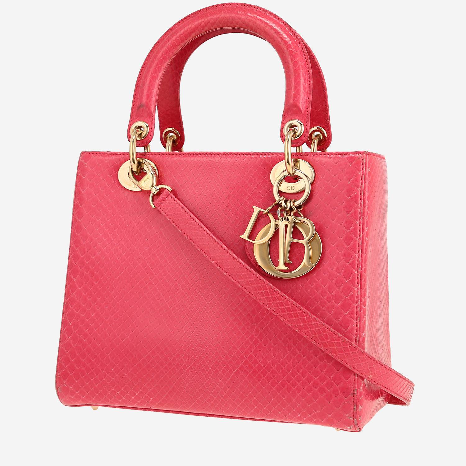 Dior Lady Dior handbag in pink python