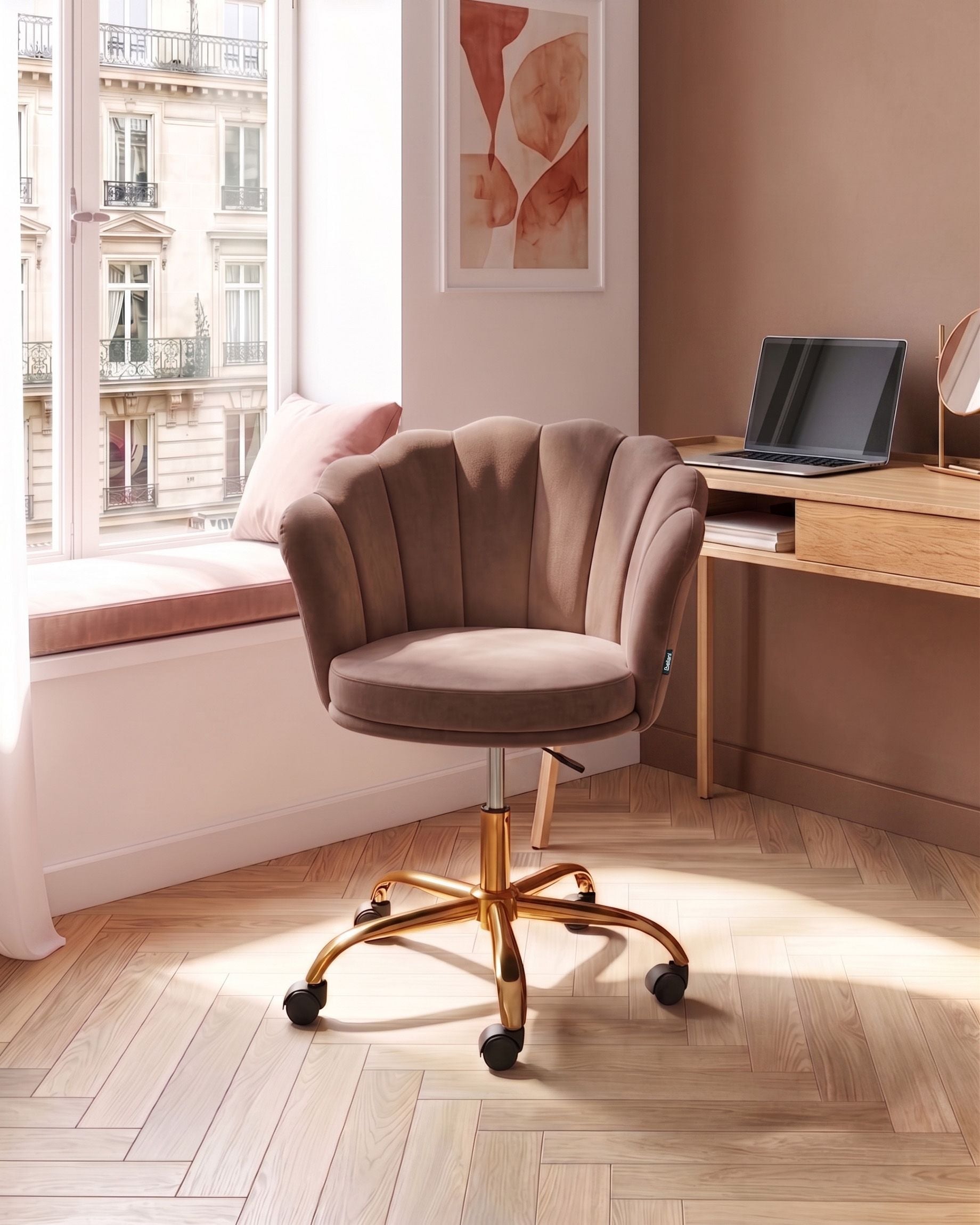 Desk Chair MONTICELLO Velvet Brown