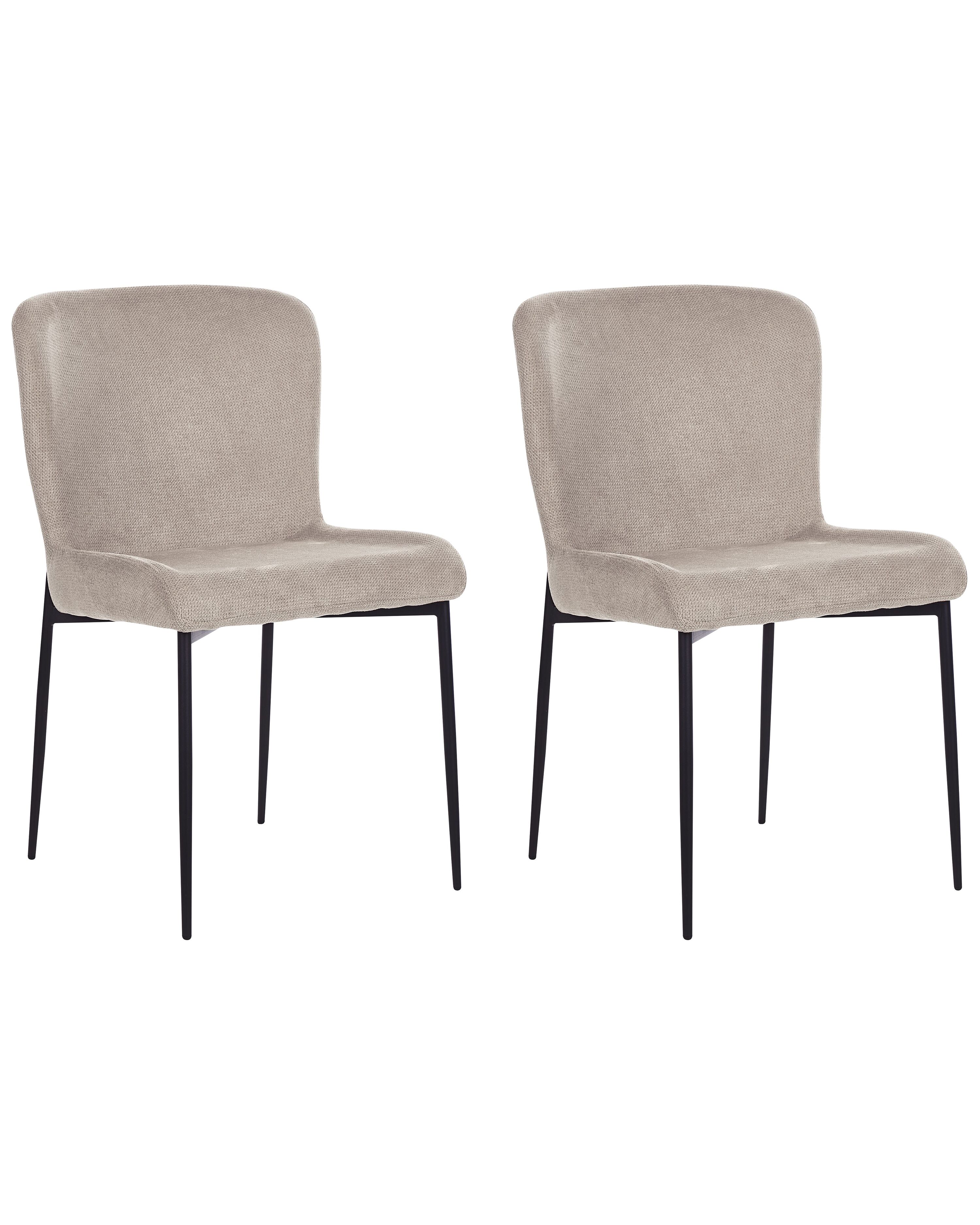Set of 2 Dining Chairs ADA Fabric Taupe