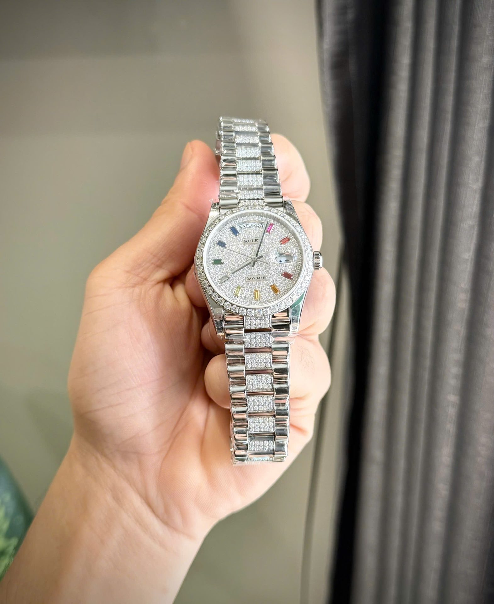 Rolex Day-Date Best Replica Watch Custom Moissanite Diamonds 36mm - Elite Watch Atelier