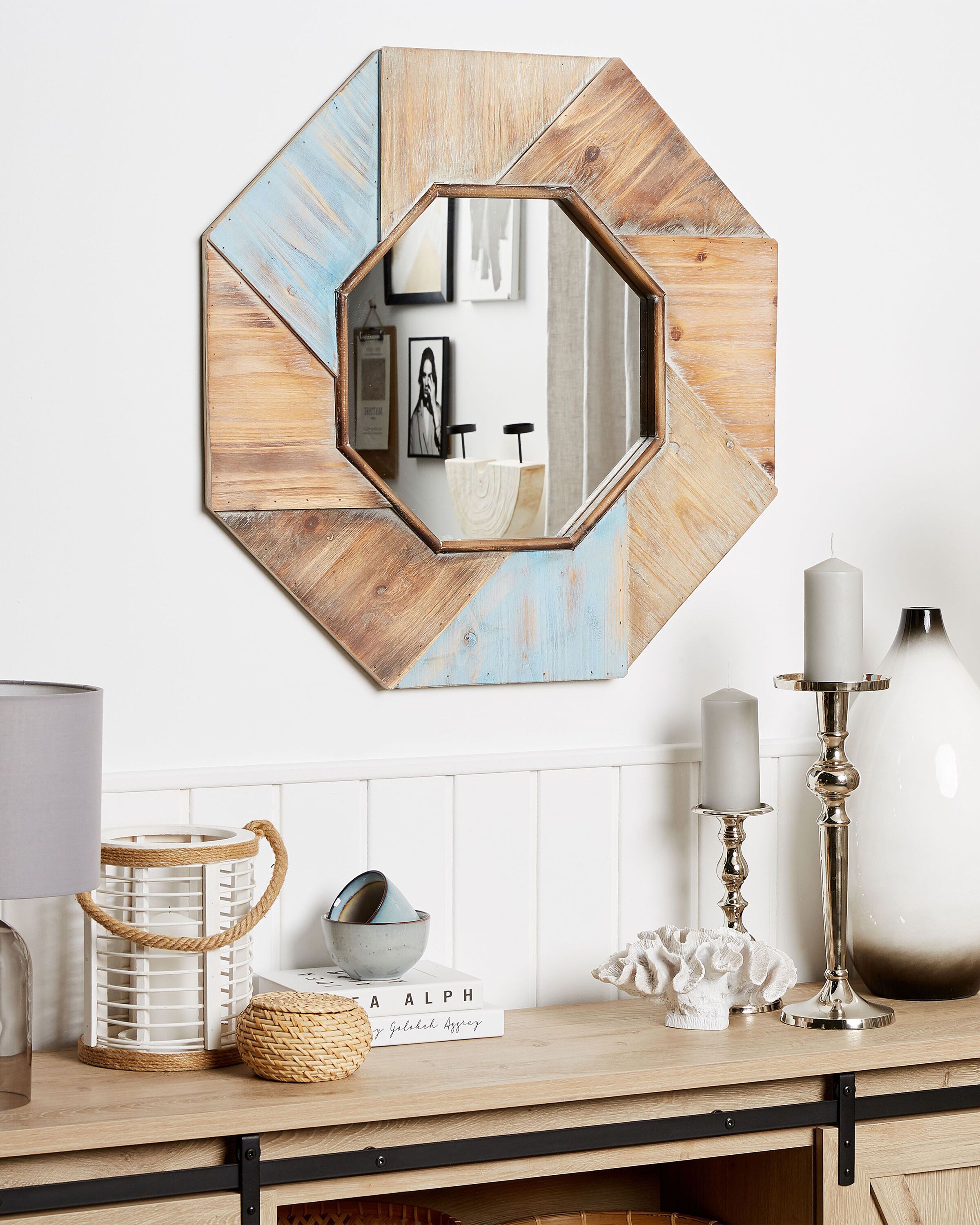Wall Mirror MIRIO 77 cm 77 cm Fir Wood Brown