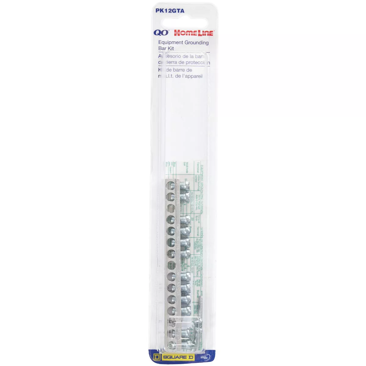 Square D 12-Terminal QO & Homeline Aluminum Ground Bar Kit