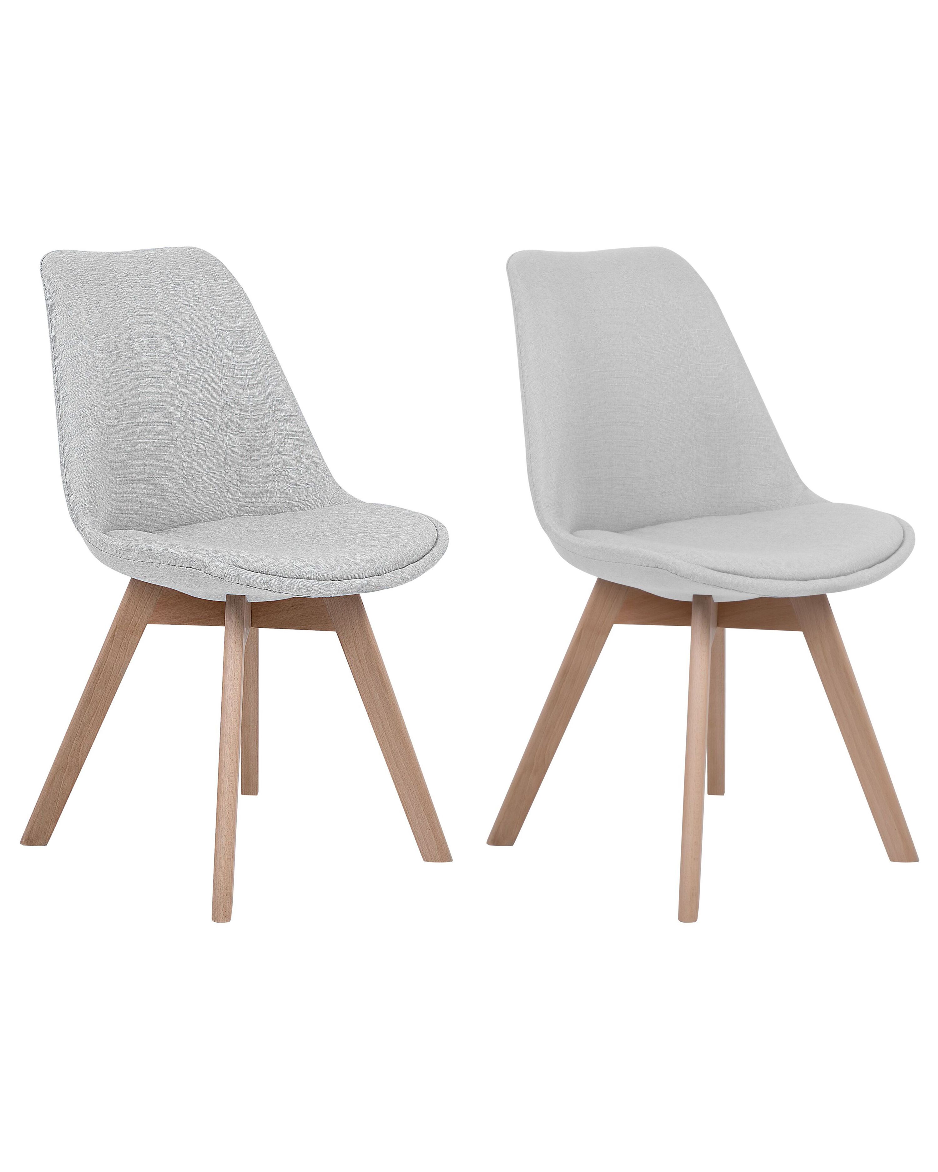 Set of 2 Dining Chairs DAKOTA II Fabric Light Grey
