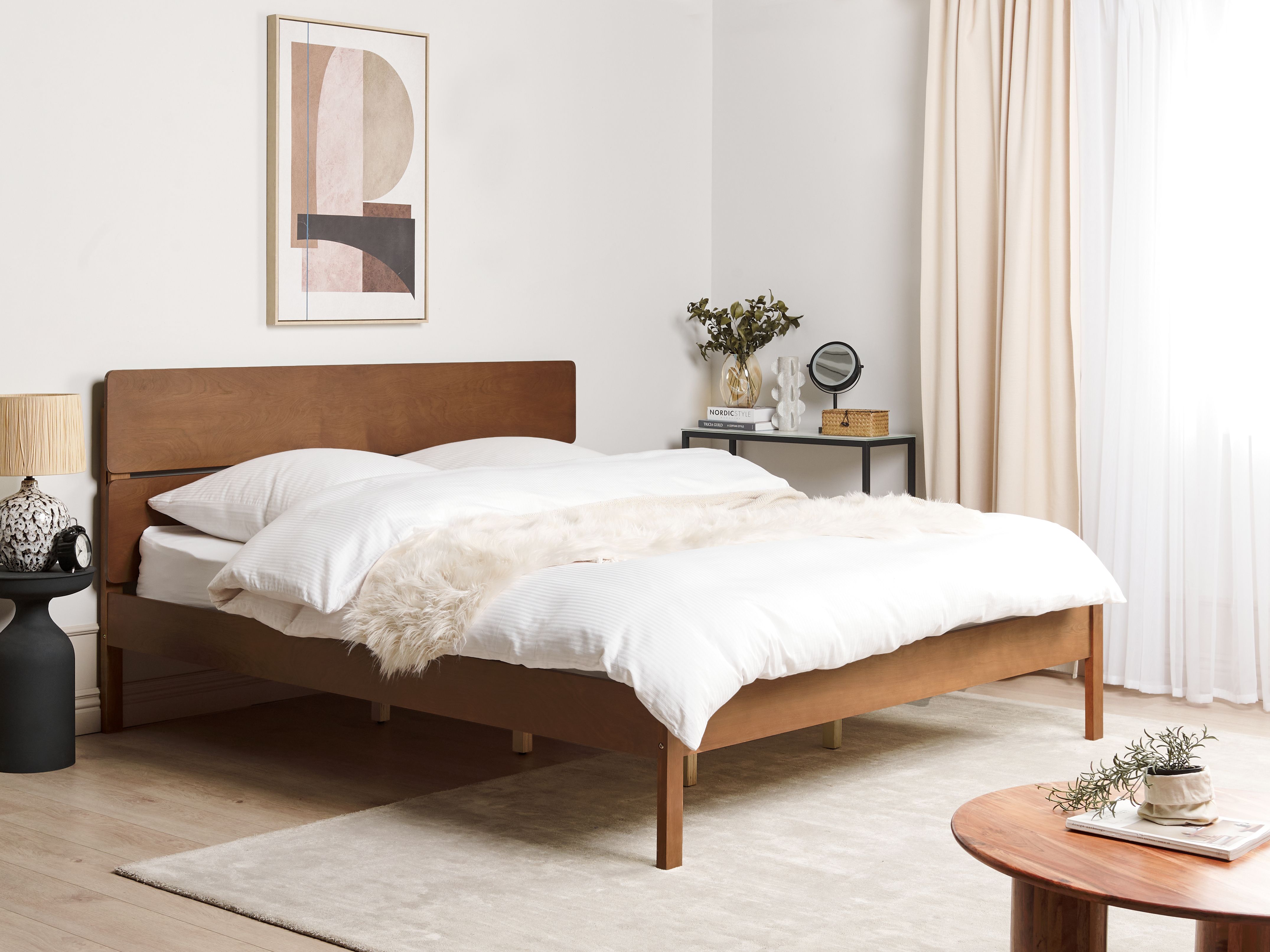 Bed Wood BOISSET 180 x 200 cm (EU Super King) Dark Brown