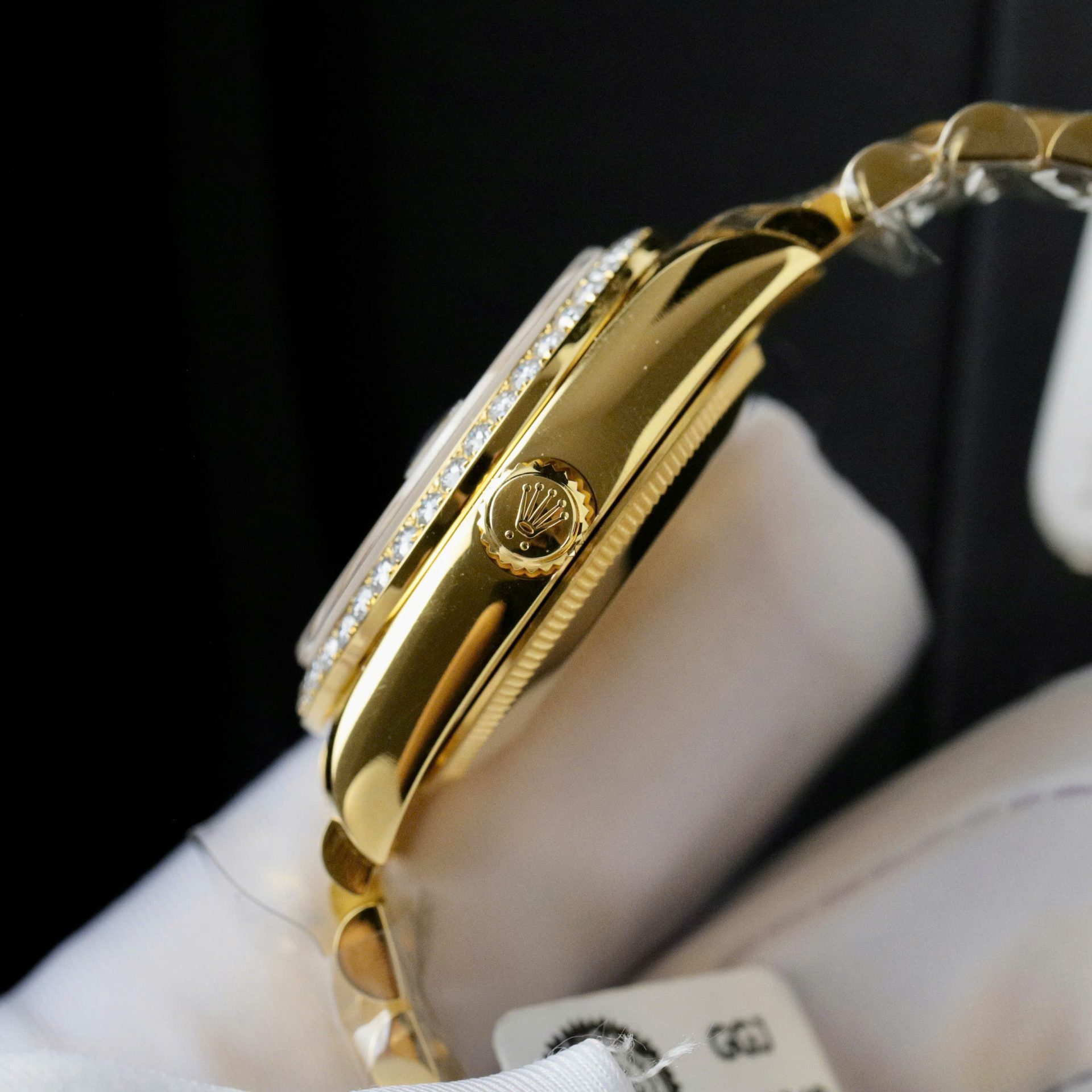 Rolex DateJust Butterfly Dial Custom Gold Wrapped 18K + Diamonds Moissanite 31mm - Elite Watch Atelier