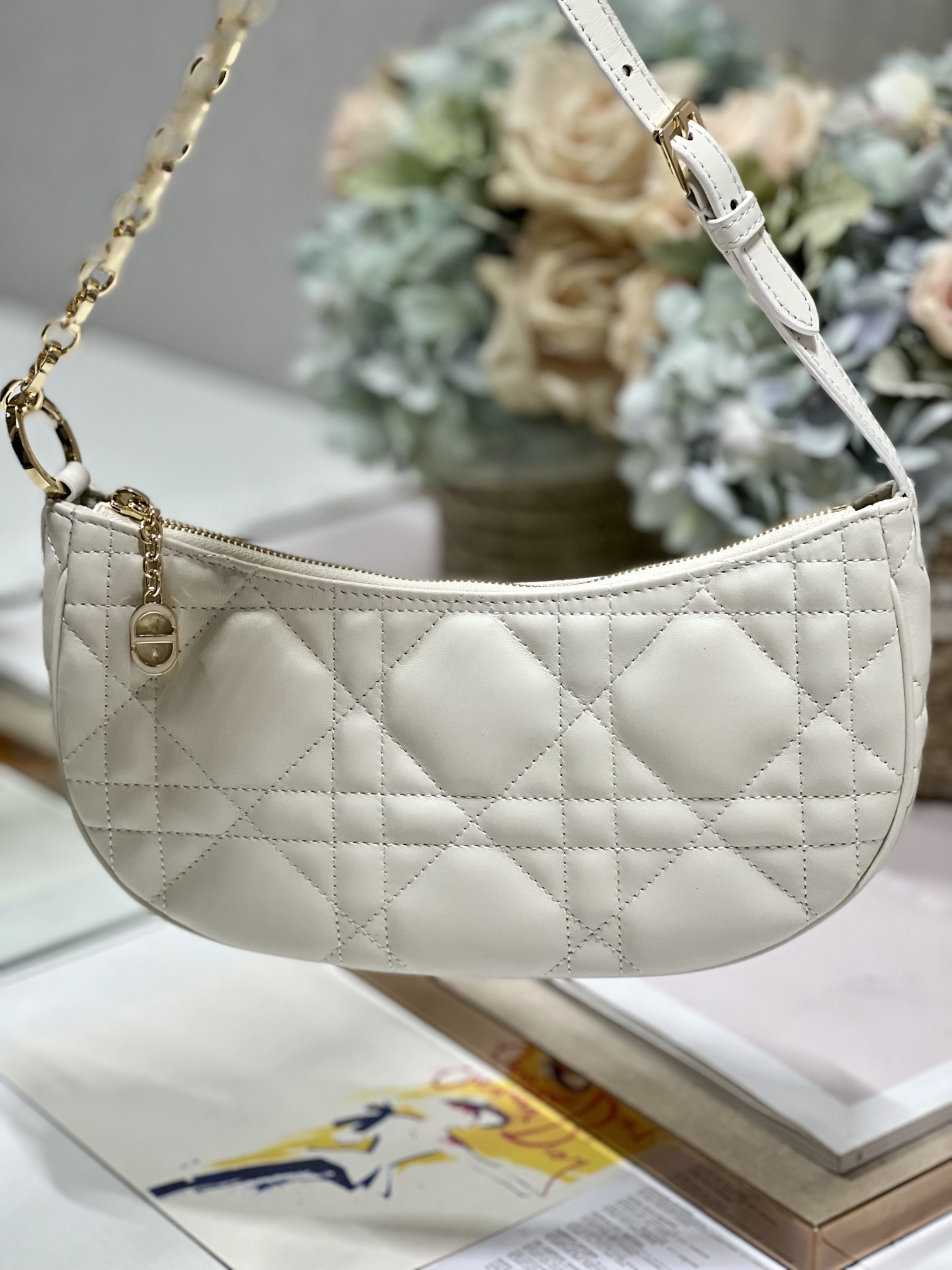 Cd Lounge Bag Black/White For Women in/ 26cm M22626FBE_M9001:1High-quality replica