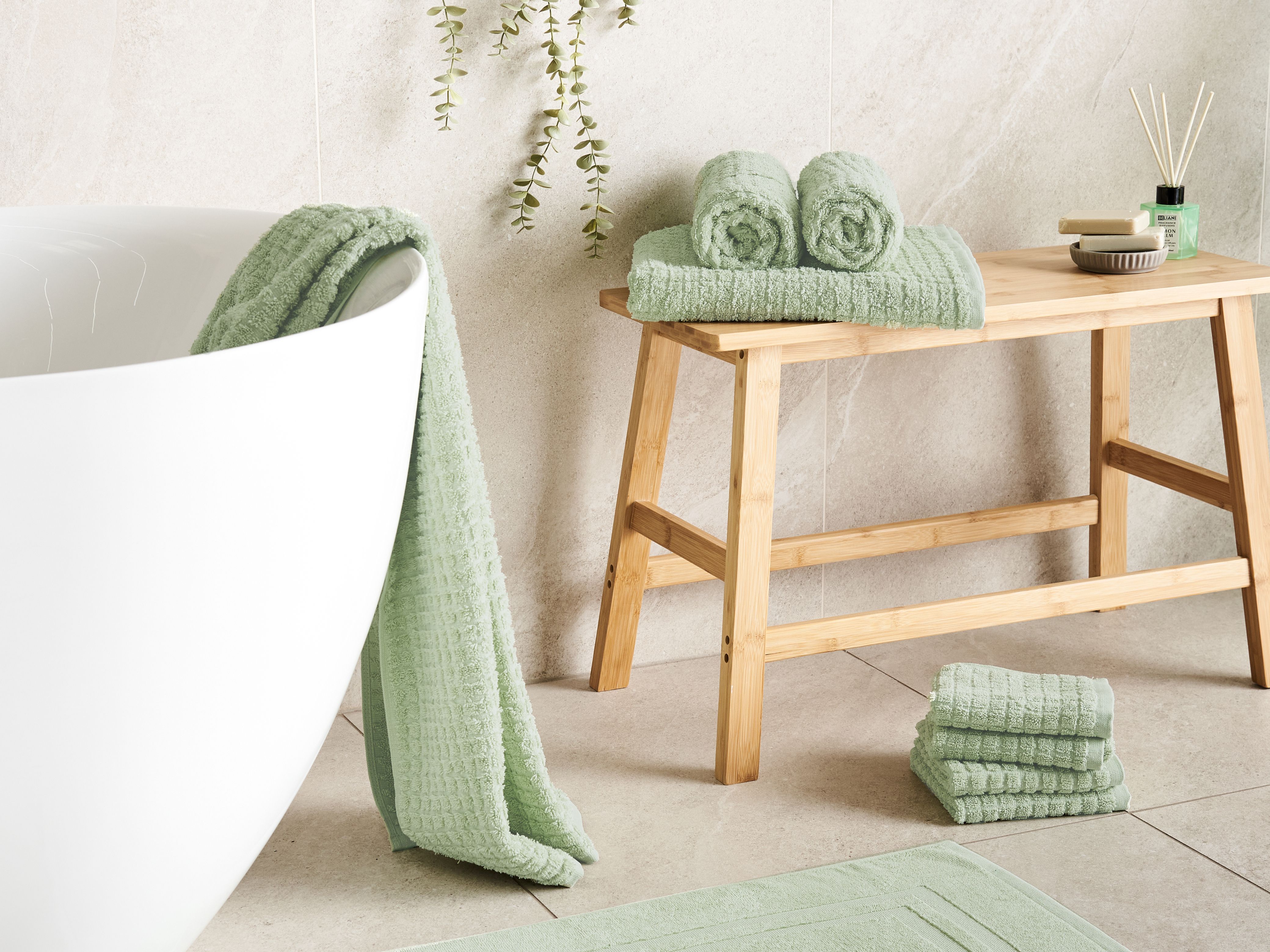 Set of 9 Towels ATAI Cotton Light Green