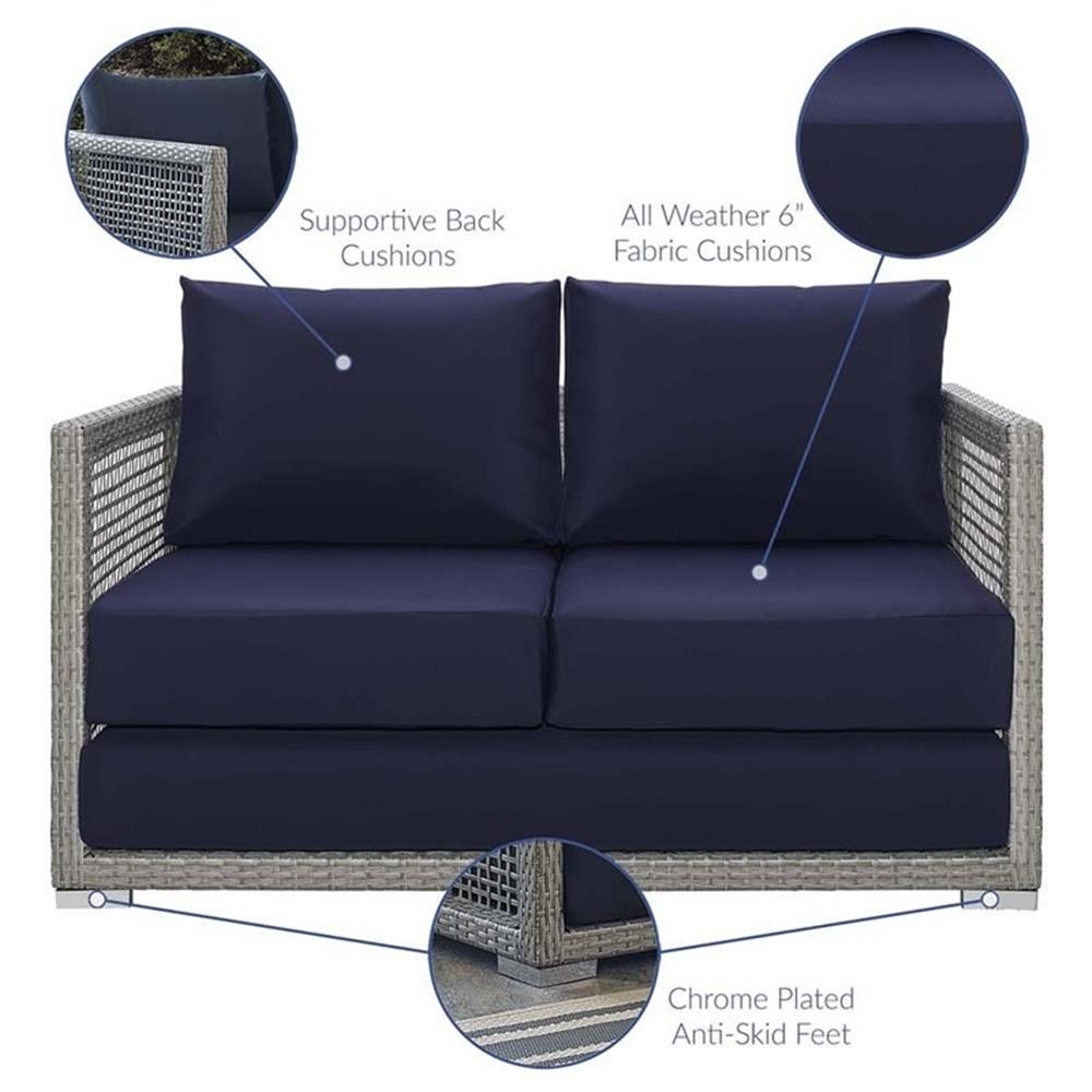 Afuera Living Wicker Patio Loveseat in Gray - Image 16