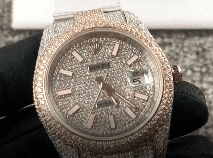 Rolex Datejust Two Tone Jubilee Fully Iced Out 126303 Replica - Elite Watch Atelier