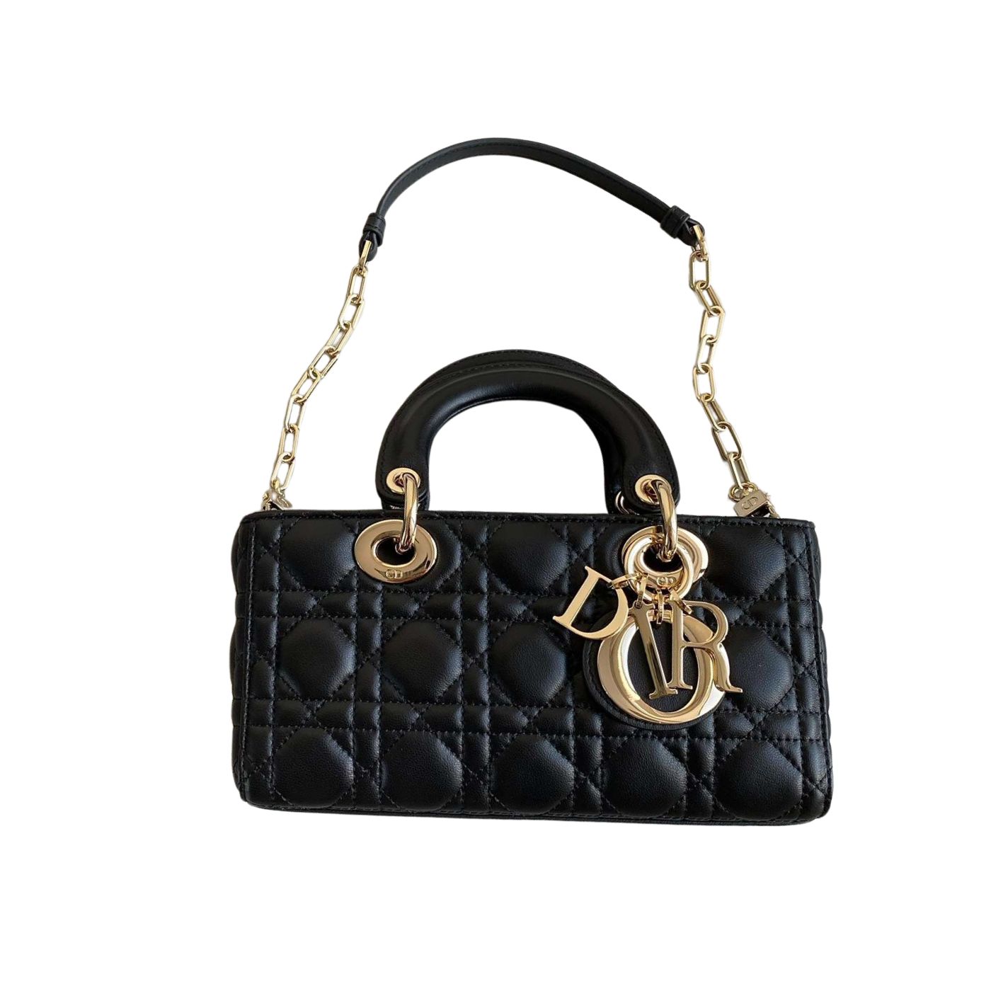 Christian Dior Small Lady D-Joy Bag Black For Women 9in/22cm