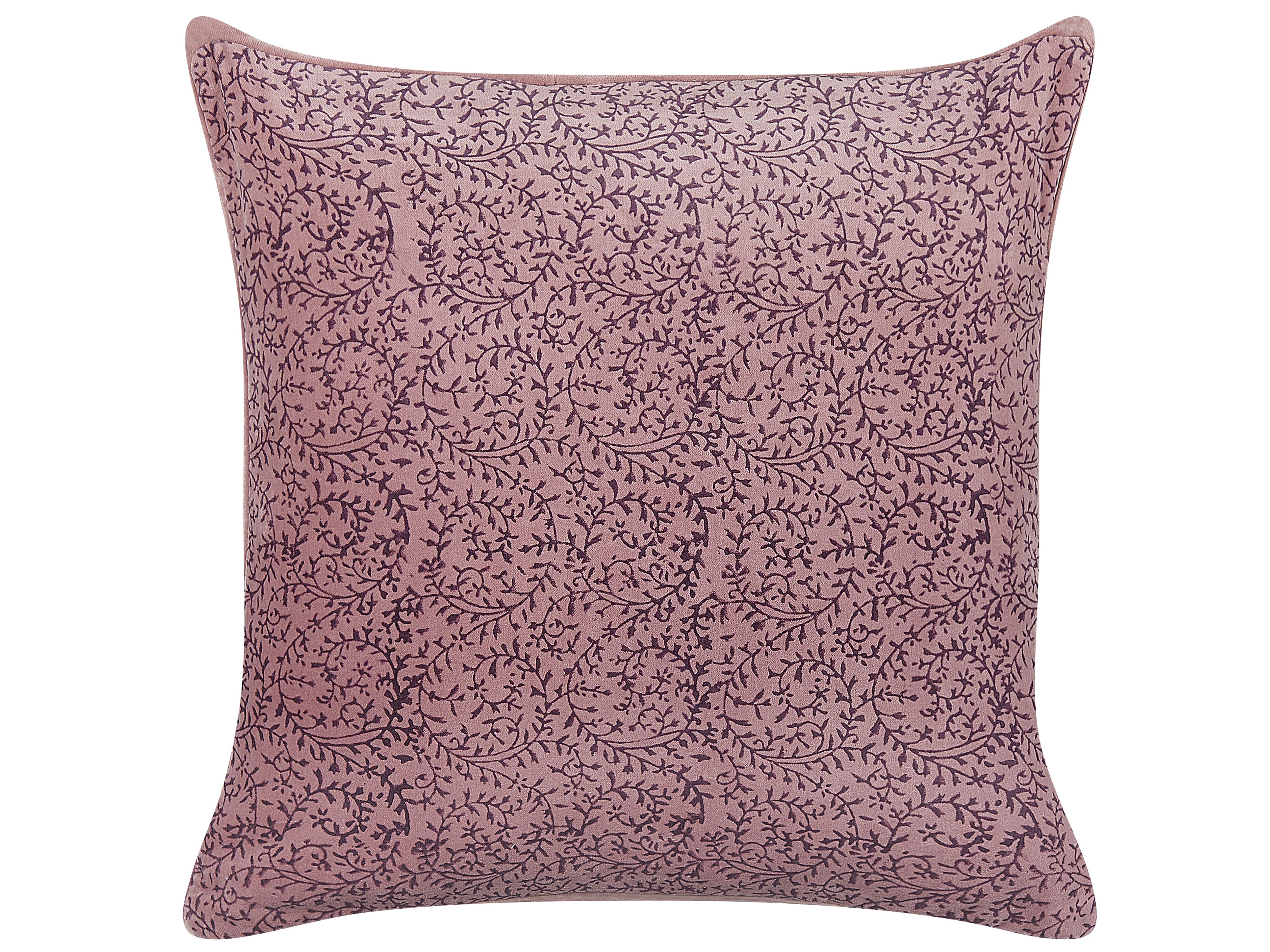 Throw Cushion ROMNEYA Velvet 45 x 45 cm Pink Floral Pattern