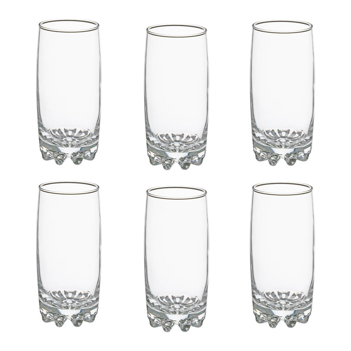 Set of 6 tall tumblers "Tin'Eau" 385 ml, Transparent