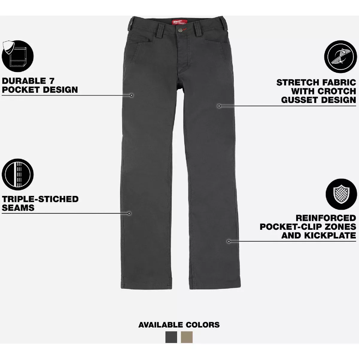 Milwaukee Women's 16 Regular Gray Work Pants