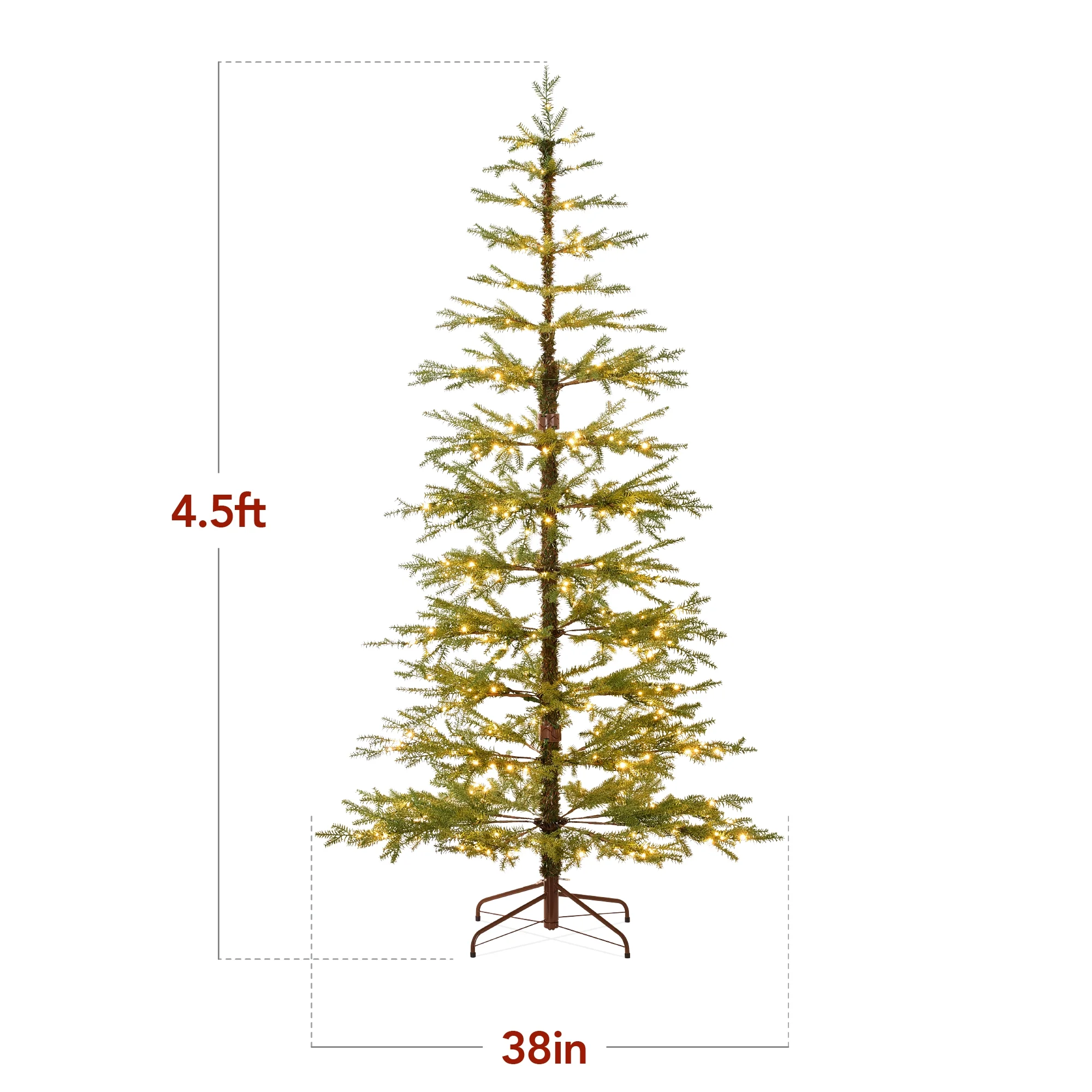 Best Choice Products 4.5ft Pre-Lit Sparse Christmas Tree w/ 100 2-in-1 LED Lights, Cordless Connection, Metal Stand - Image 4