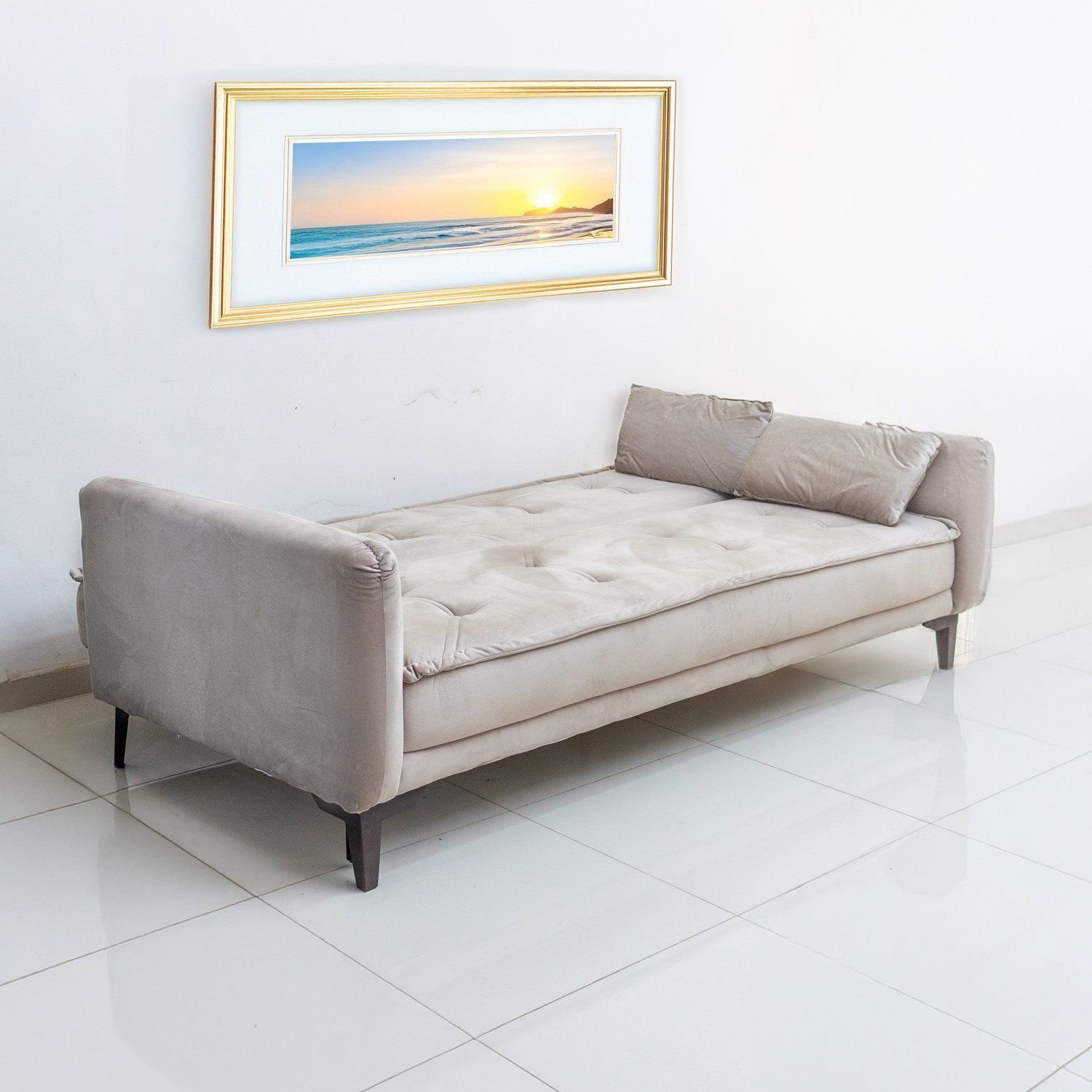 Sofá Cama para Sala de Estar 3 Lugares 206 Cm