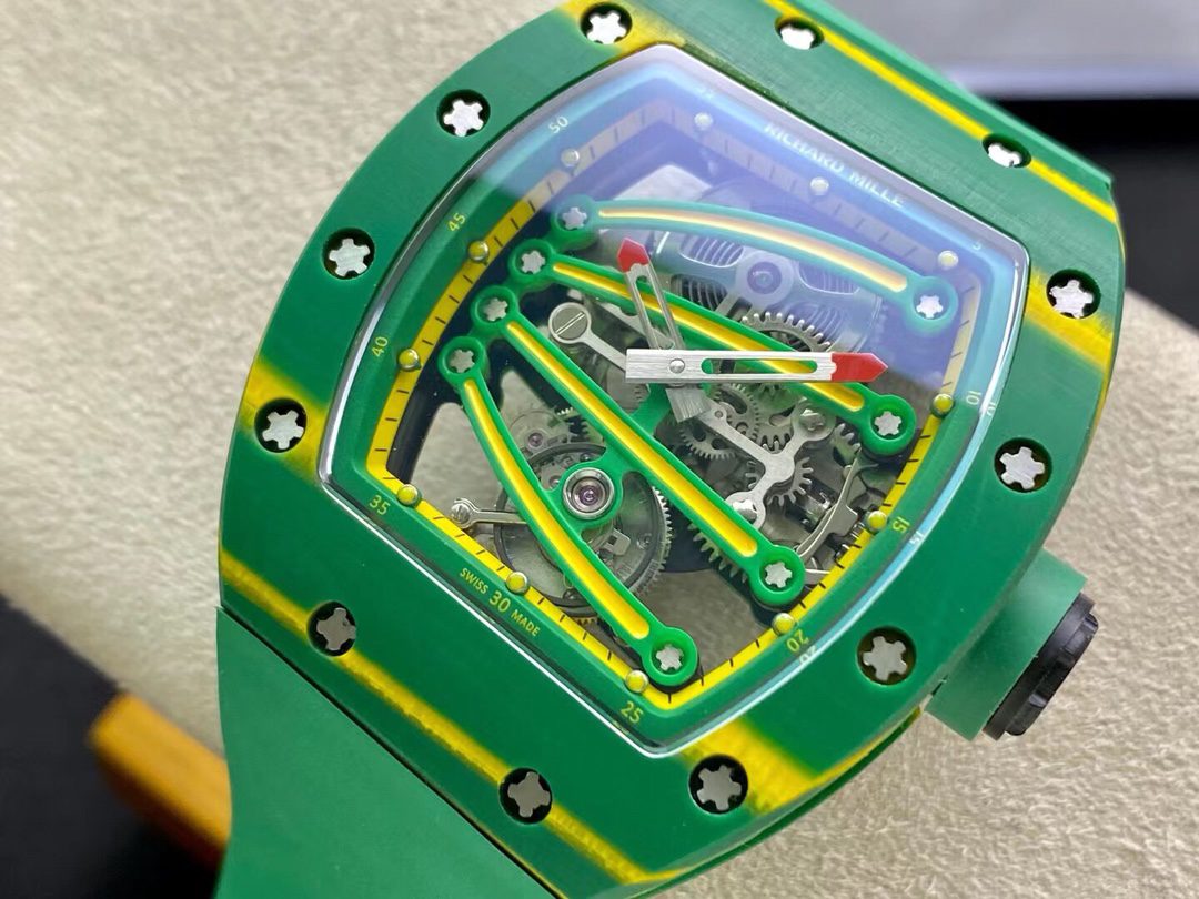 Richard Mille Replica Watch RM59-01 Yohan Blake Tourbillon Carbon Green 43x50mm - Elite Watch Atelier