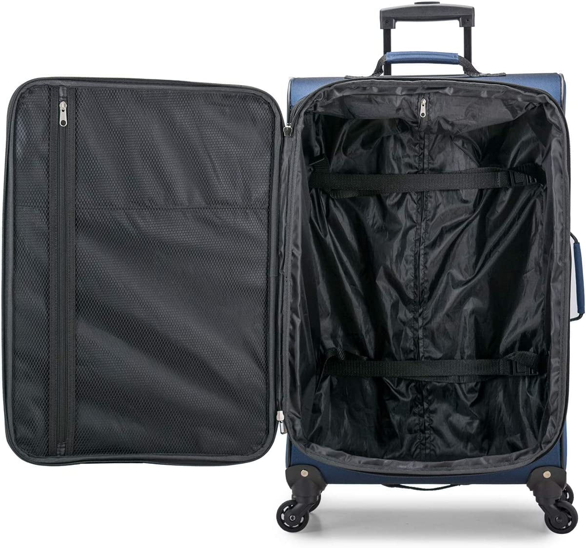 U.S. Traveler Aviron Bay Expandable Softside Luggage Set with Spinner Wheels, Navy, 2-Piece (23/31)