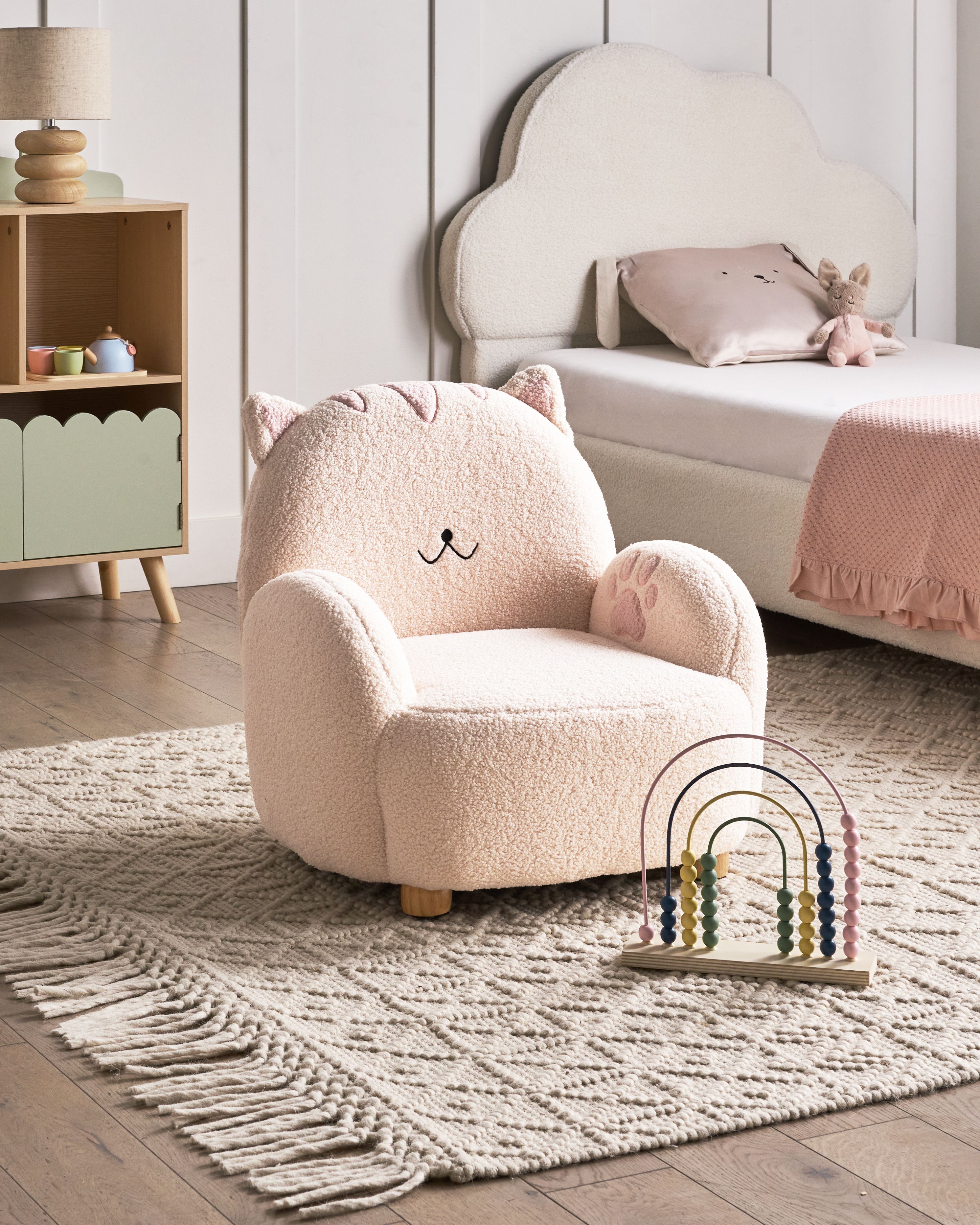 Kids Armchair Cat ZOAR Boucle Off-White