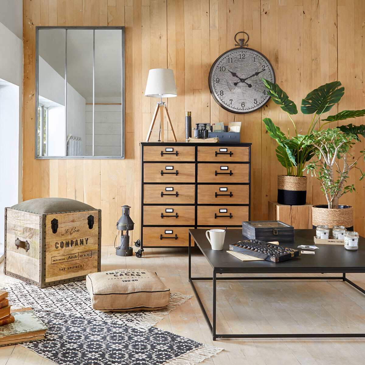 Double chest of drawers "Baris" Metal and wood, 10 drawers