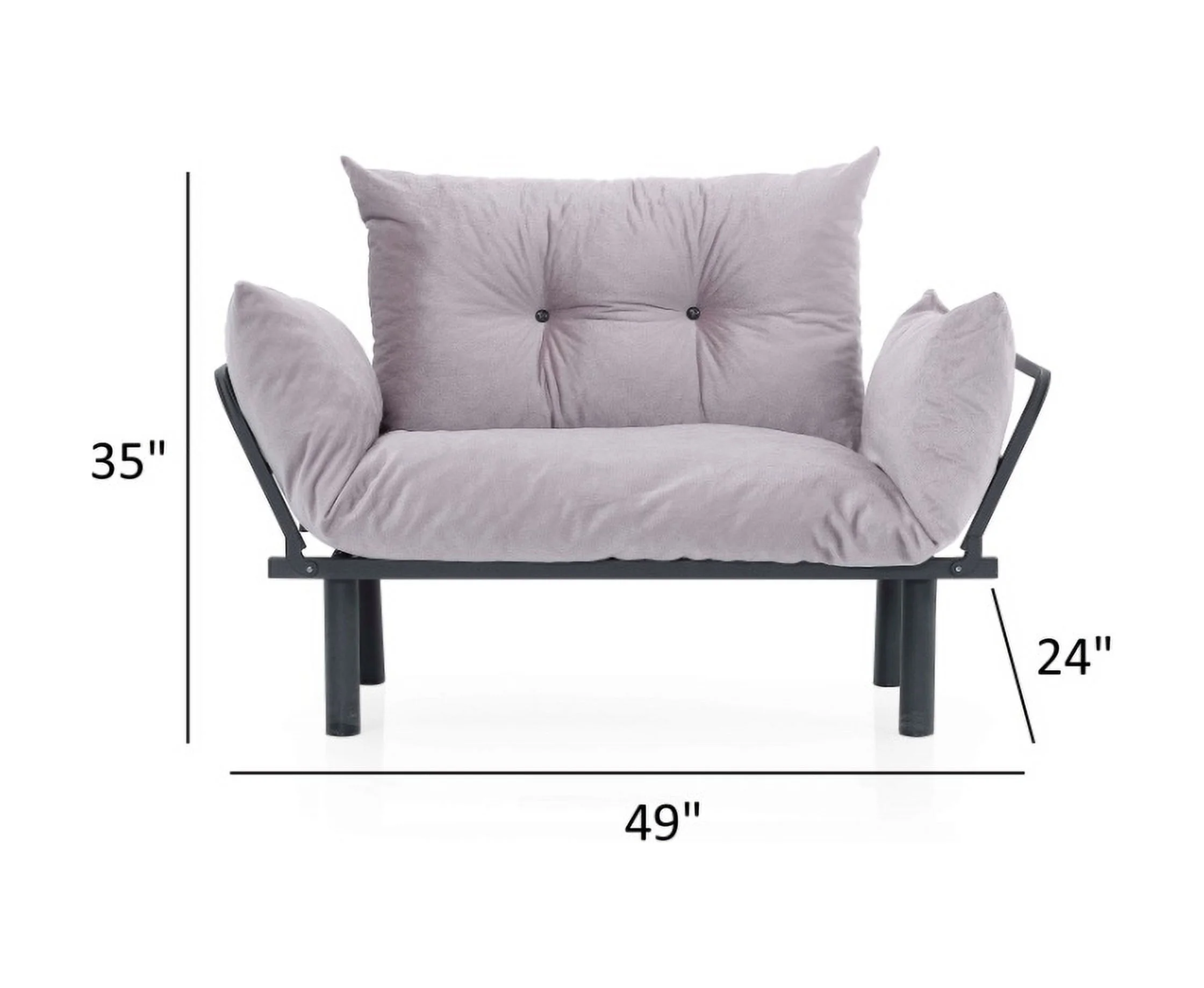 JINS&VICO Futon Love Seats with Adjustable Backrest, 2 Seat Convertible Sofa for Living Room, Small Space, Offices, Dorm, Studio,Sofa Chair(Pink) - Image 18