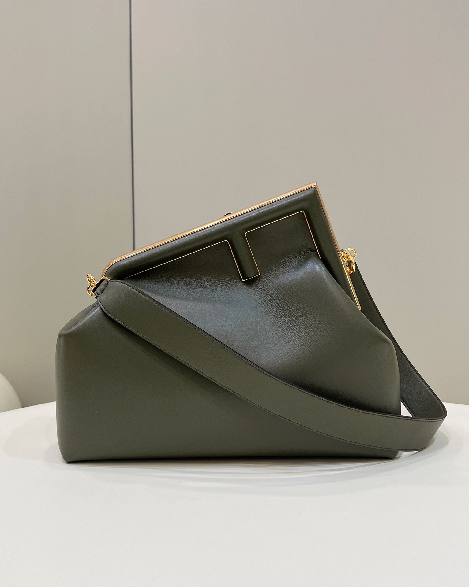 FENDI FIRST Medium Dark Green leather bag - Replicaclubs