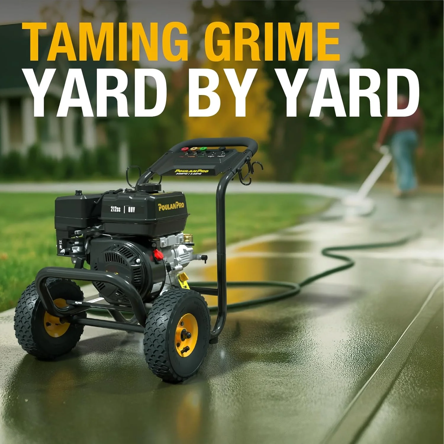 Poulan Pro Gas Pressure Washer 3400 PSI 2.6 GPM 212cc 4-Cycle With 30ft Hose, 21 Inch Lance, 5 Nozzles - Image 3 Poulan Pro Gas Pressure Washer 3400 PSI 2.6 GPM 212cc 4-Cycle With 30ft Hose, 21 Inch Lance, 5 Nozzles - Image 3
