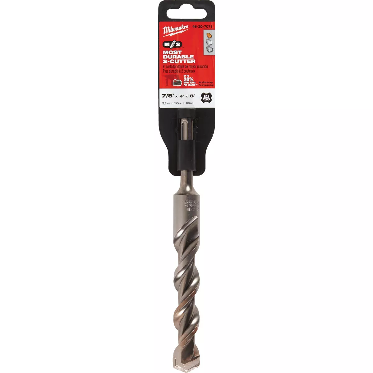 Milwaukee M/2 SDS-Plus 7/8 In. x 8 In. 2-Cutter Rotary Hammer Drill Bit