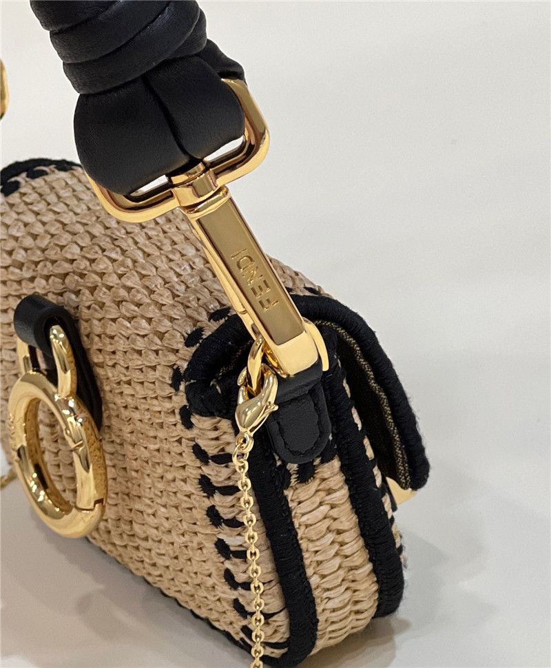 fendi Nano baguette raffia charm mini bag - Replicaclubs