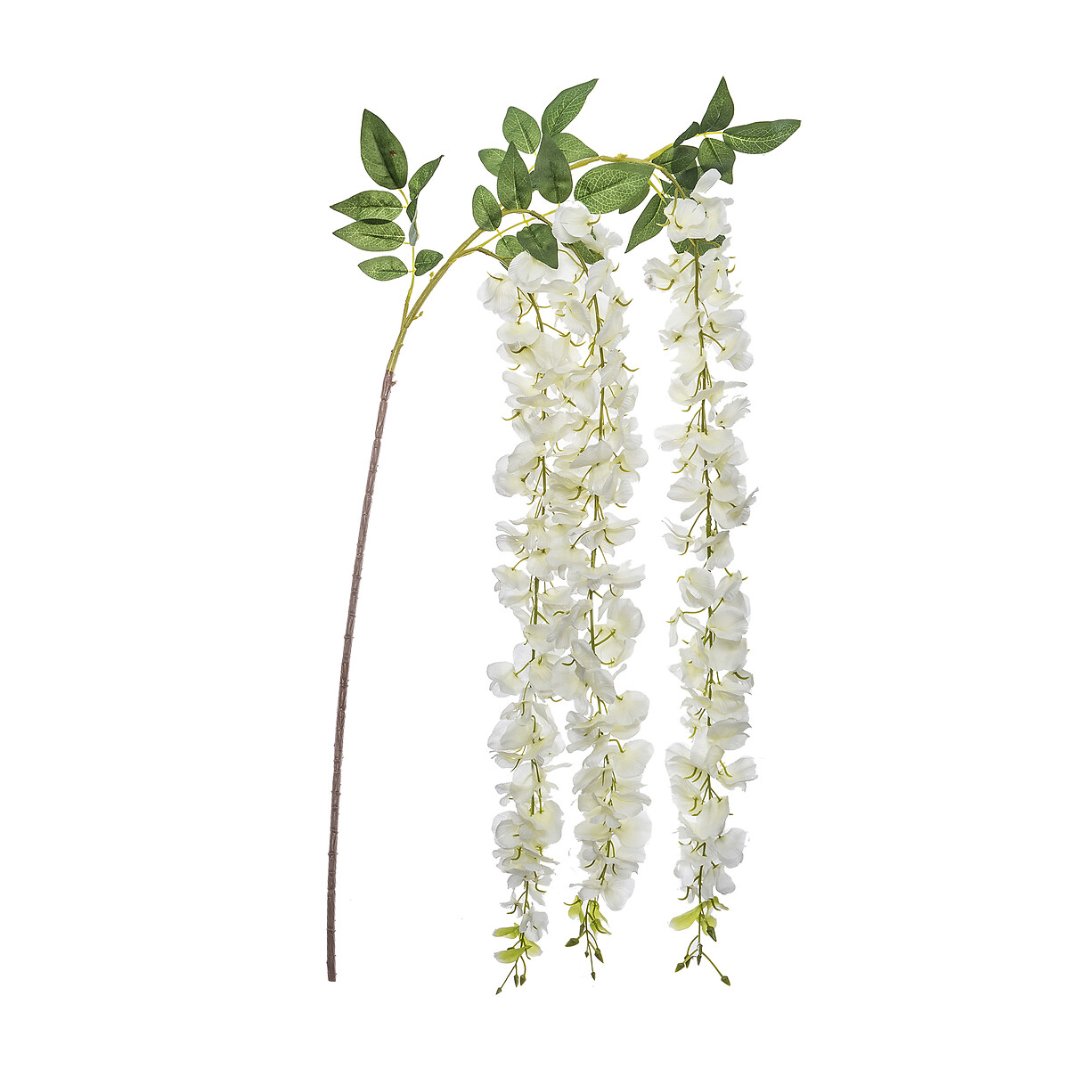 Artificial wisteria stem White, H.130 cm