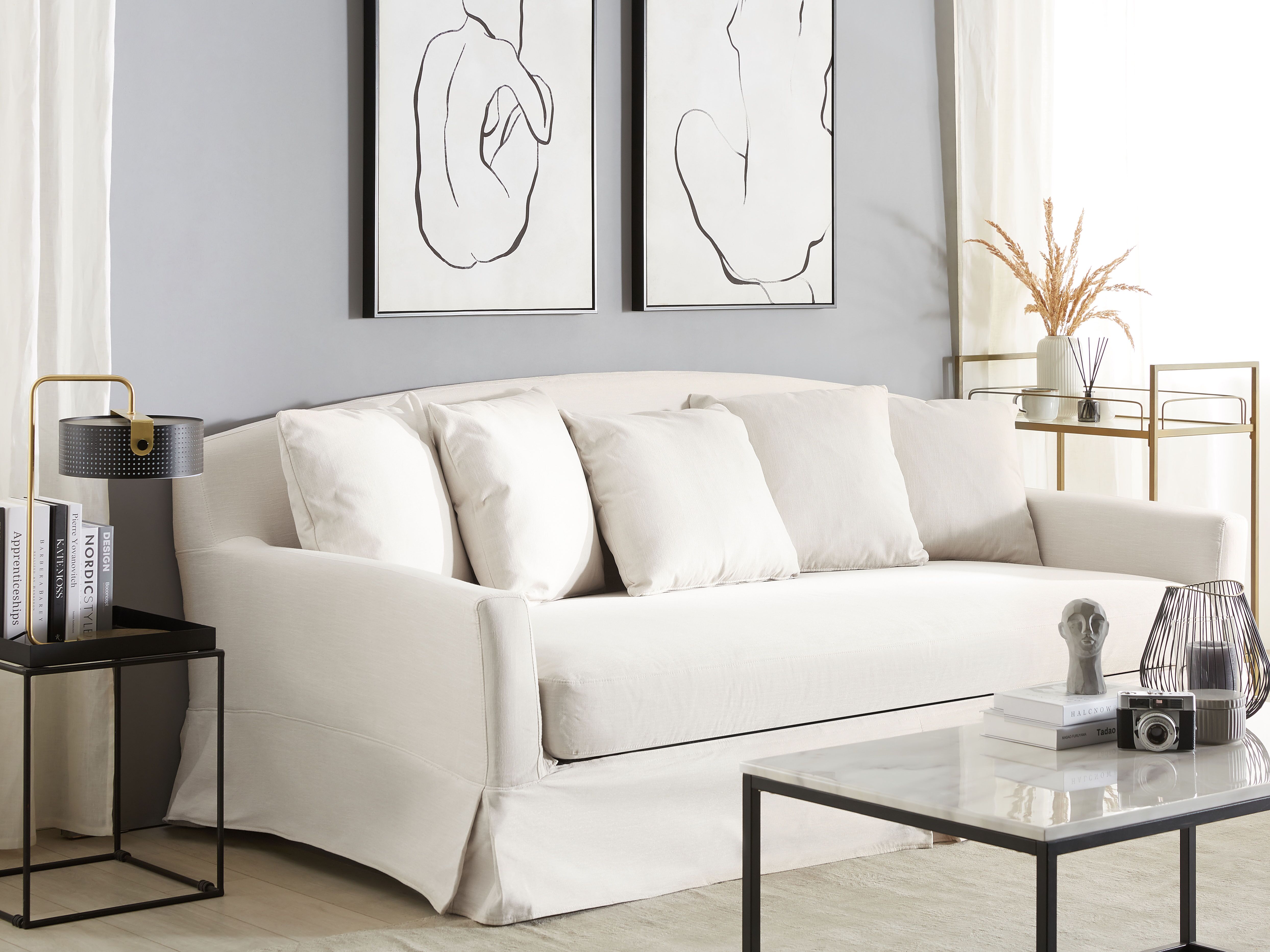 3 Seater Sofa Cover GILJA Light Grey