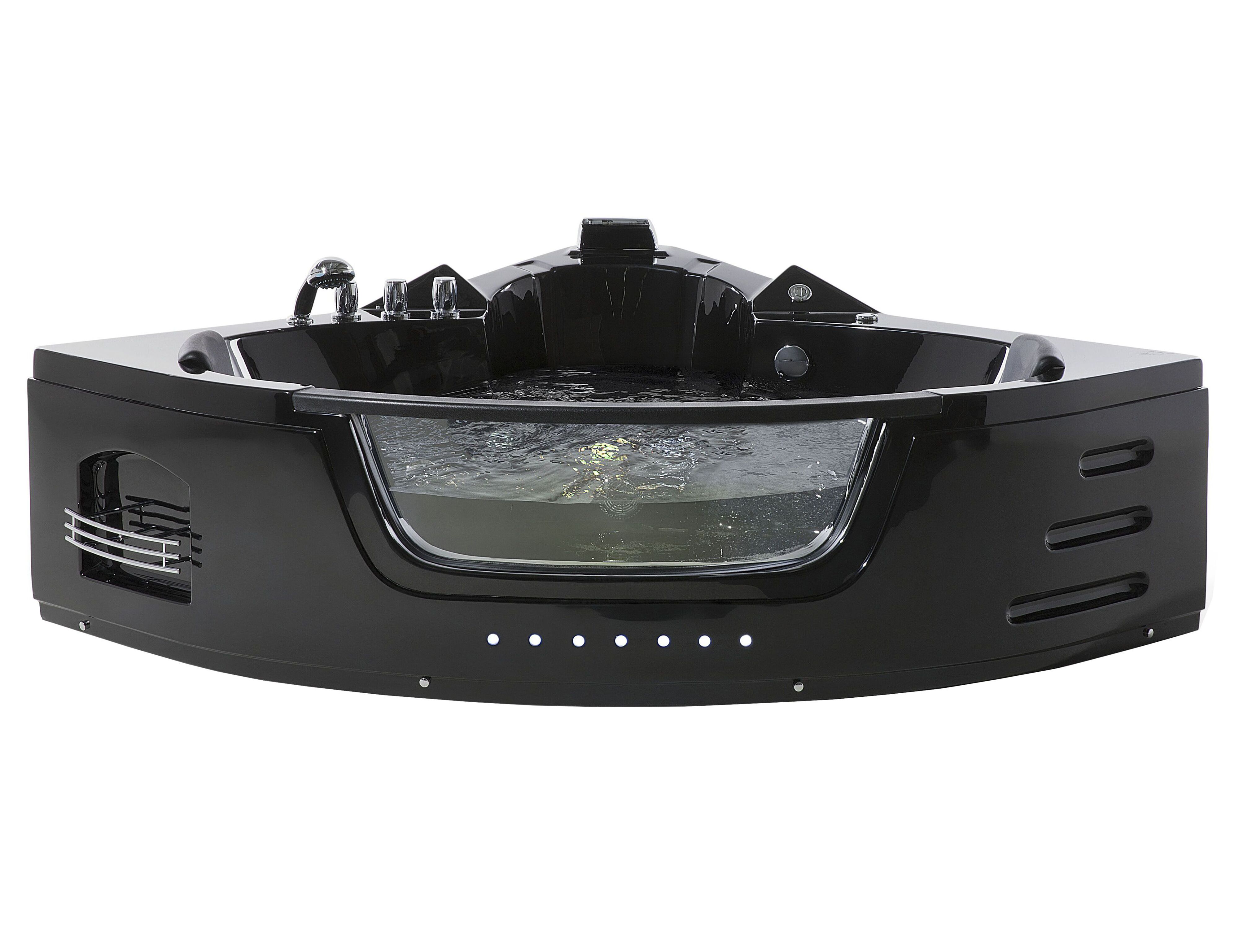 Corner Hot Tub with LED MARTINICA 1980 x 1440 mm Black