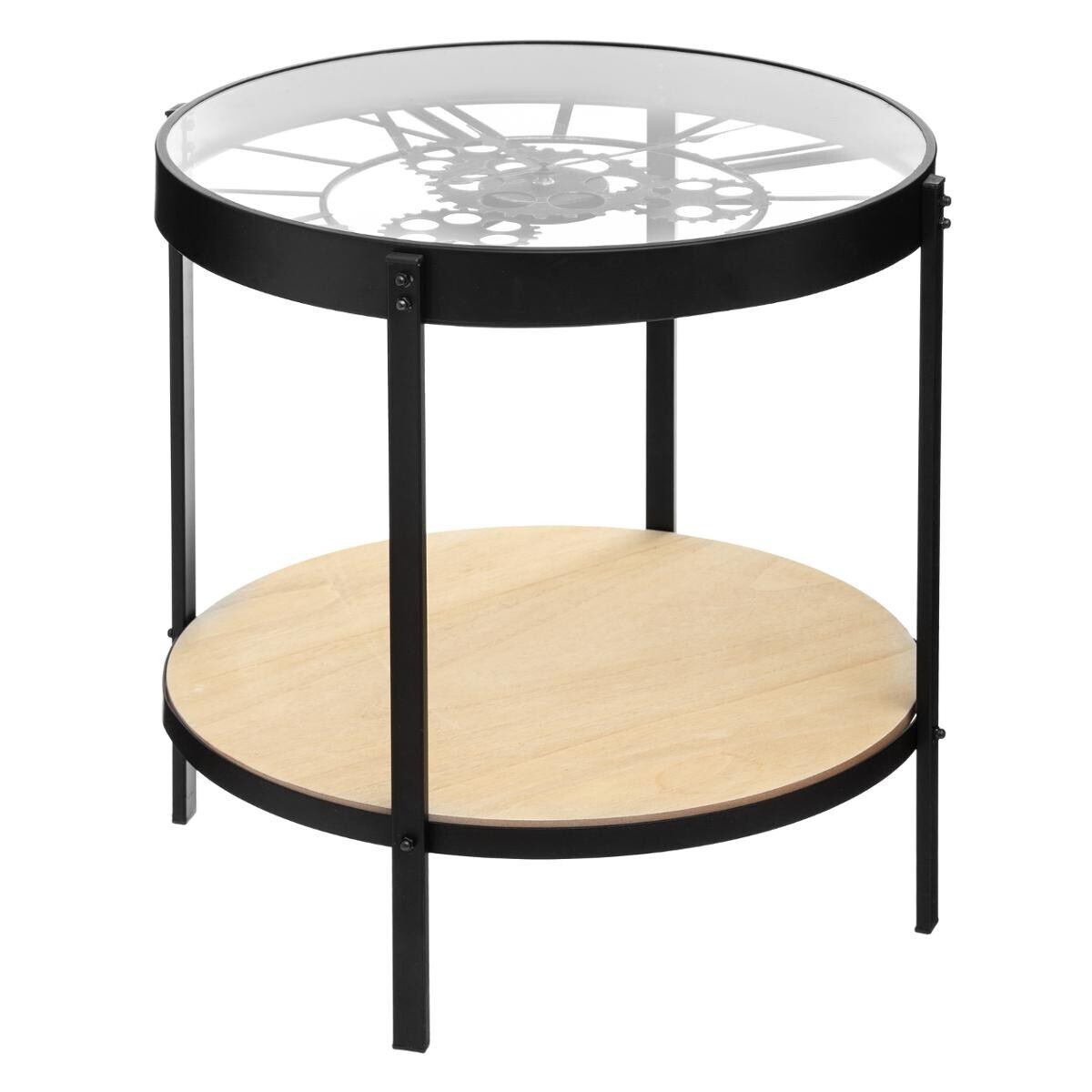 Side table clock Black, D.51 cm