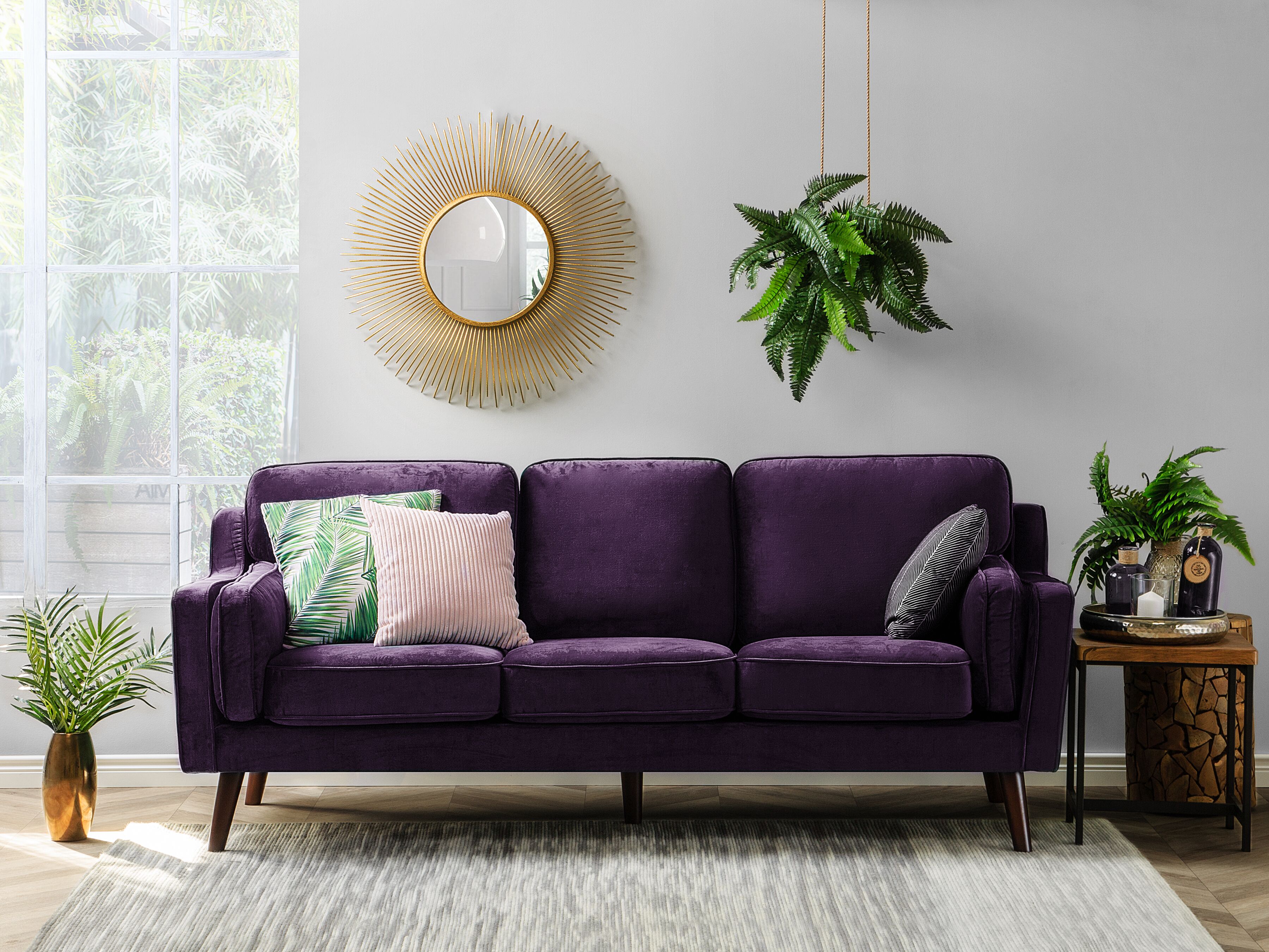 Sofa 3 Seater LOKKA Velvet Purple