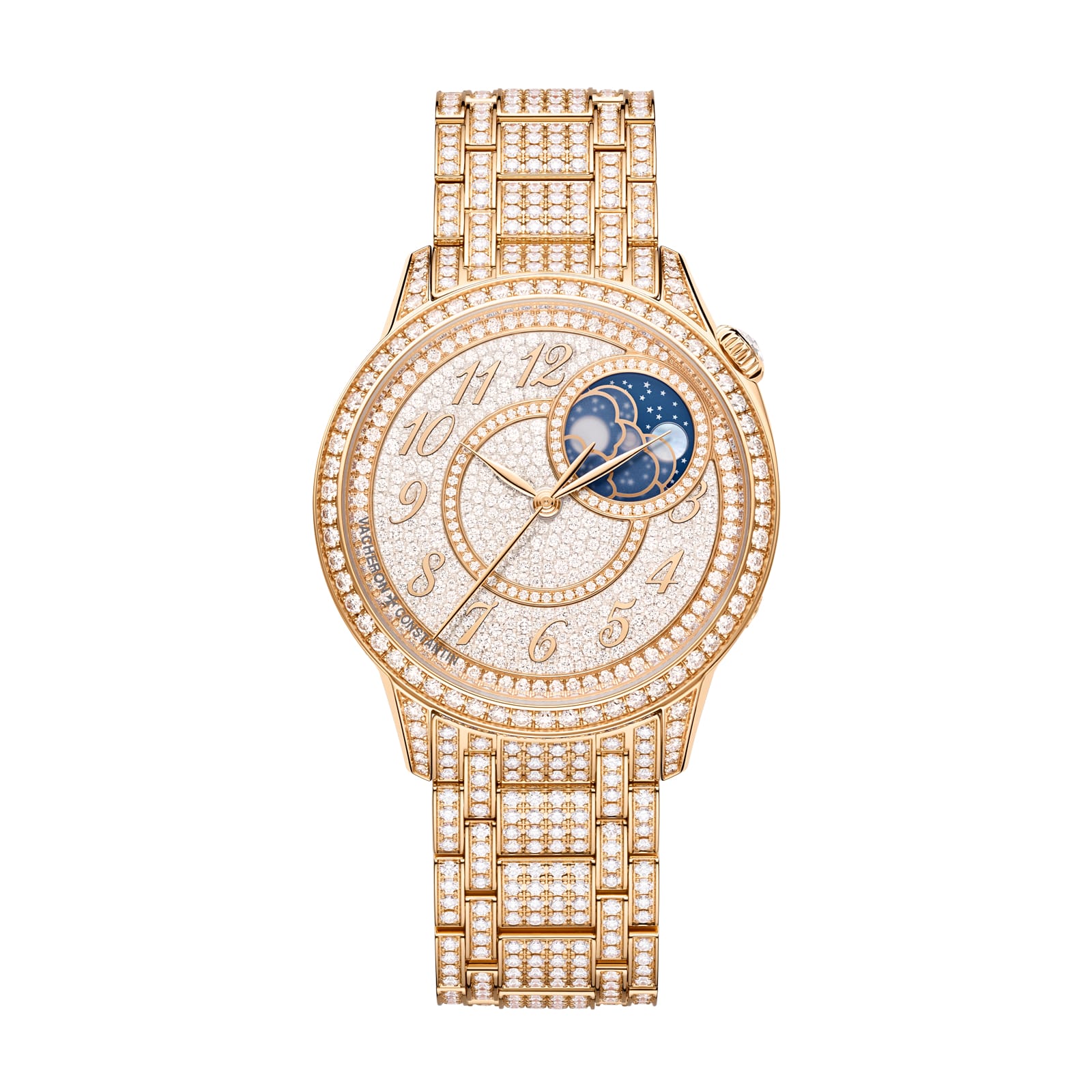 Replica Watches Fake Vacheron Constantin egerie moon phase jewellery 37 MM PINK GOLD(1:1 replica) - Top club