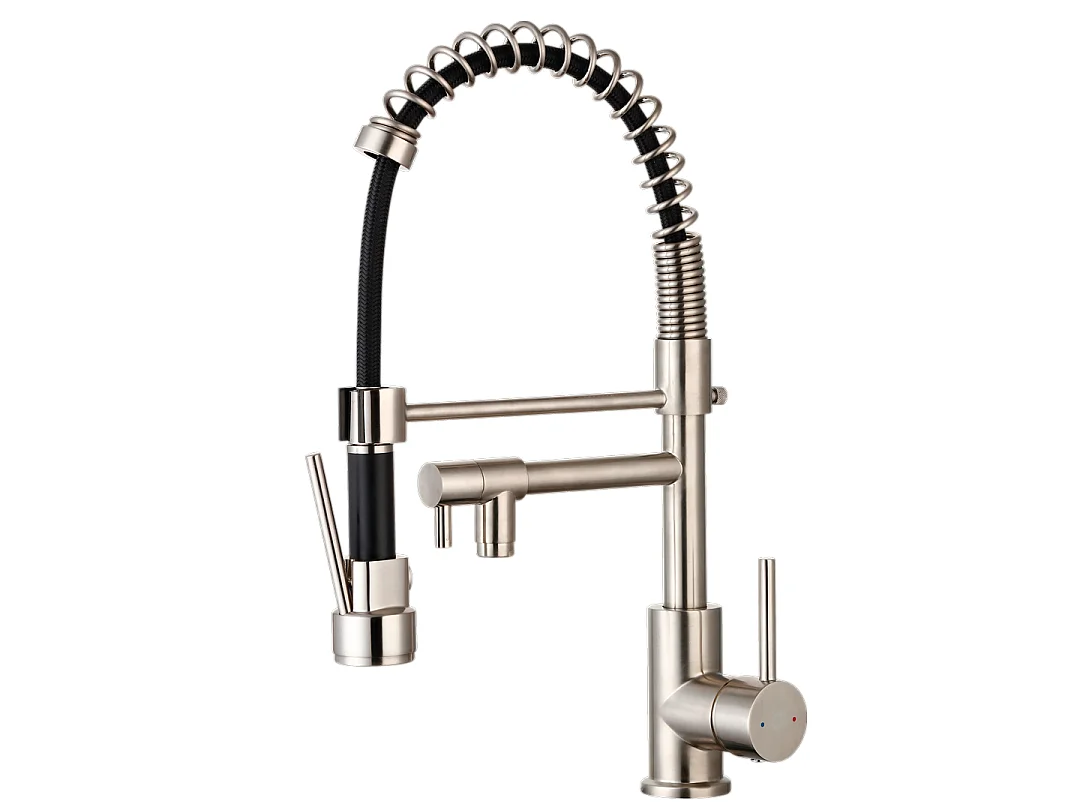 Logus mitigeur évier à douchette mobile façon inox - Essebagno