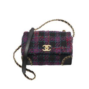 Chanel Classic Medium Blue Lambskin Rainbow Hardware – CB0311:1High-quality replica