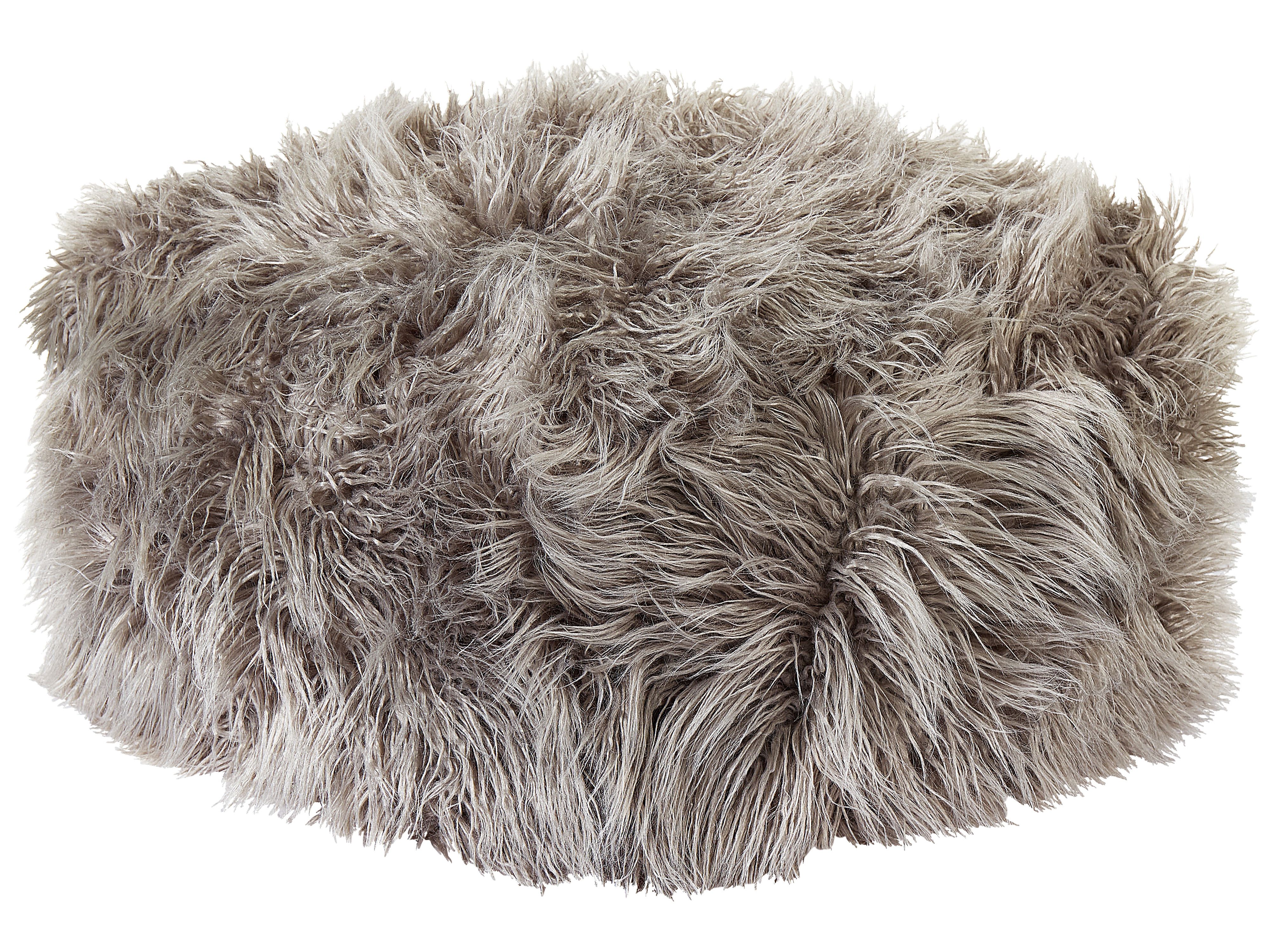 Pouffe MUKKI Faux Fur Grey