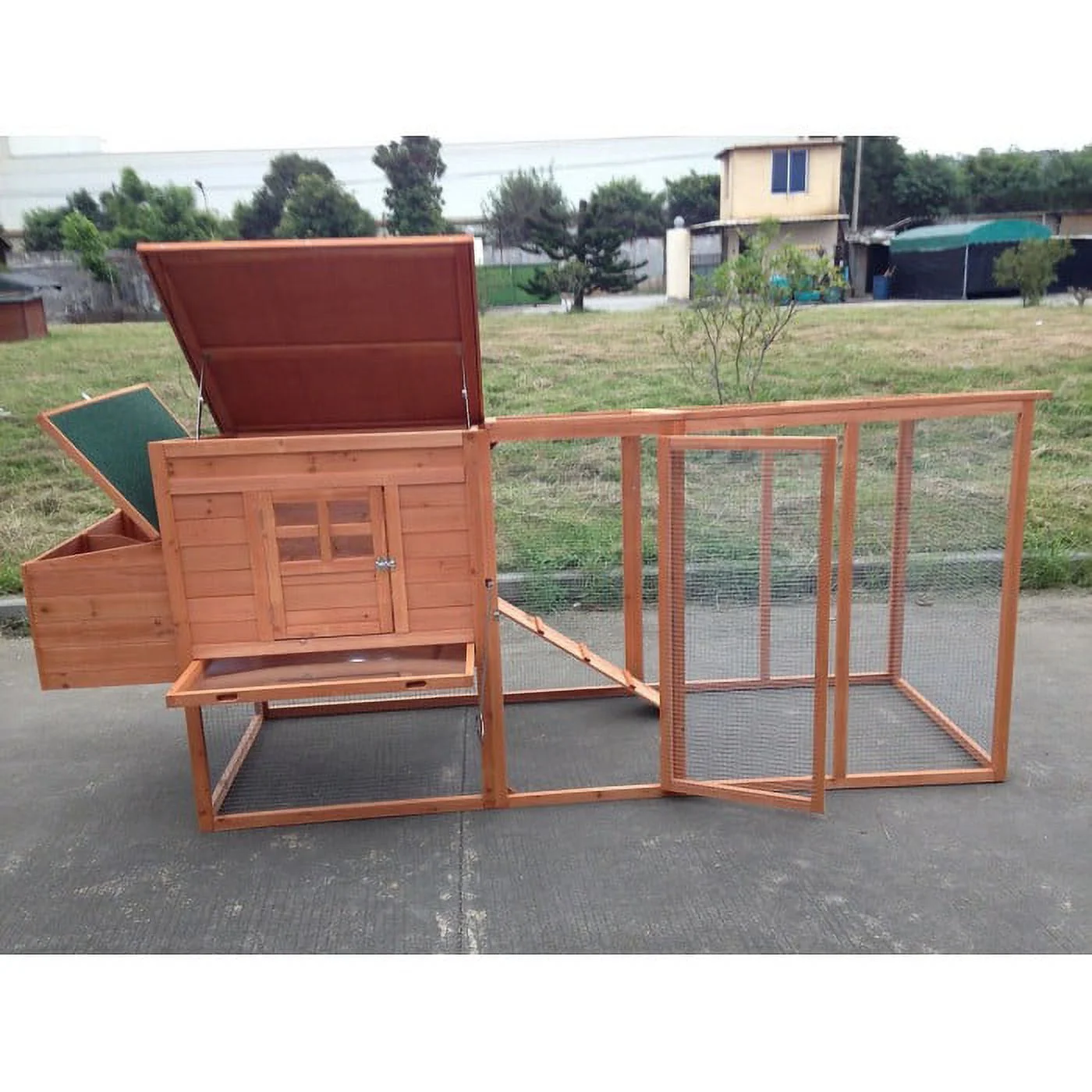 Chicken Coop Large 95" Deluxe Solid wood Hen Chicken Cage House Coop Huge with Run nesting box - Image 10