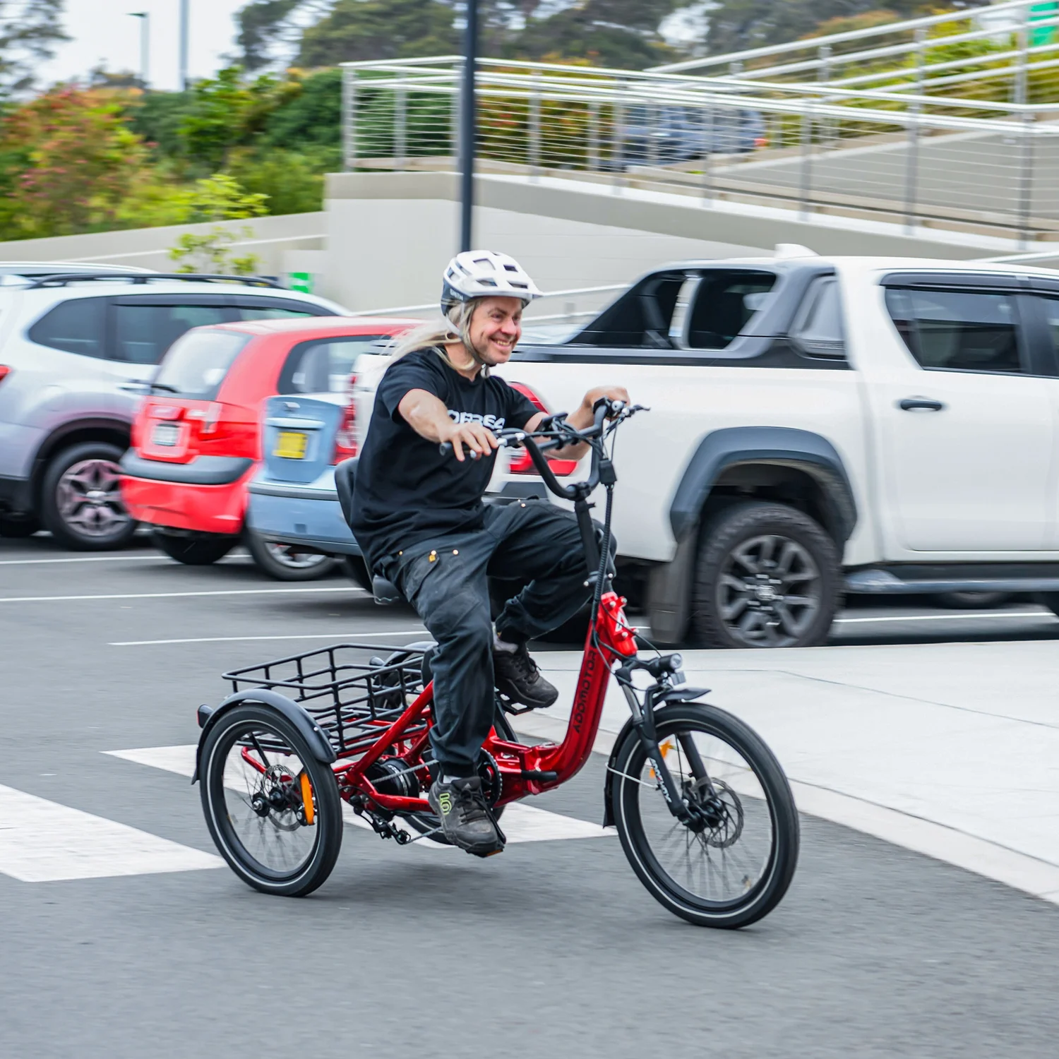 Addmotor Folding Electric Trike, 90MI Electric Tricycle for Adults, 750W 48V 20Ah, CITYTRI 3 Wheel Electric Bikes, Step-Thru Etrike with Rear Speed Differential & Parking Brake, E-310 Plus Red - Image 4